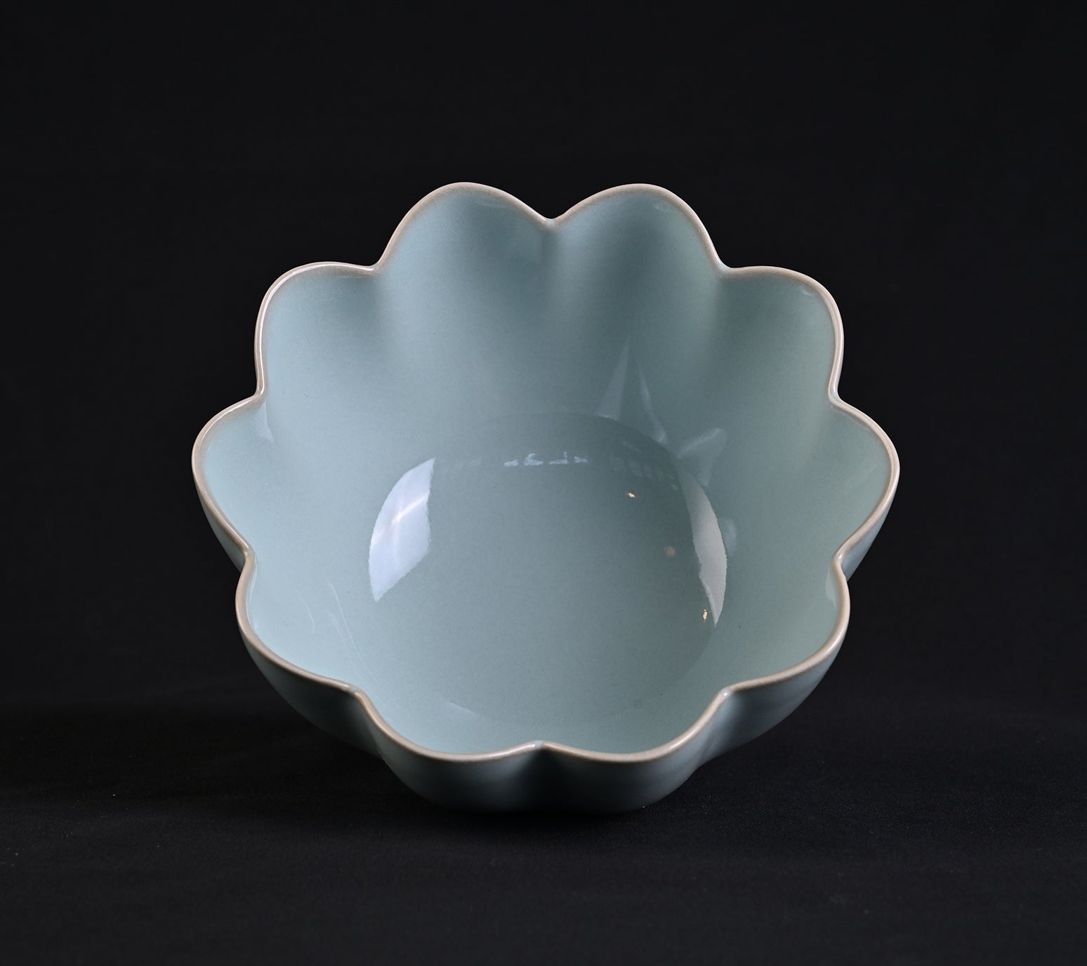 Natural Mineral Sky Blue Glaze Lotus Pattern Sake Warmer