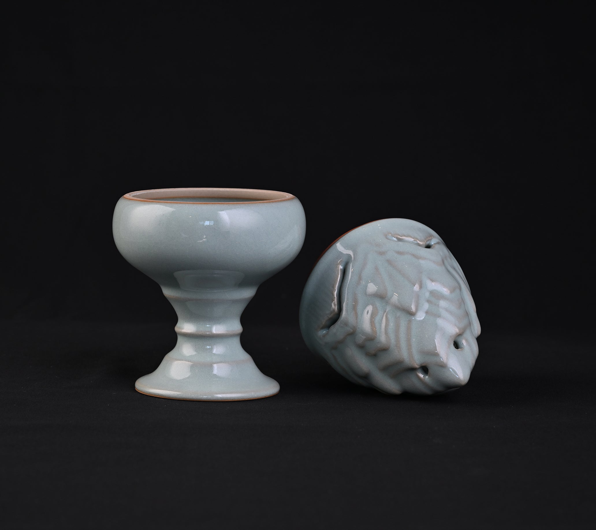 Natural Mineral Sky Blue Glaze Boshan Incense Burner