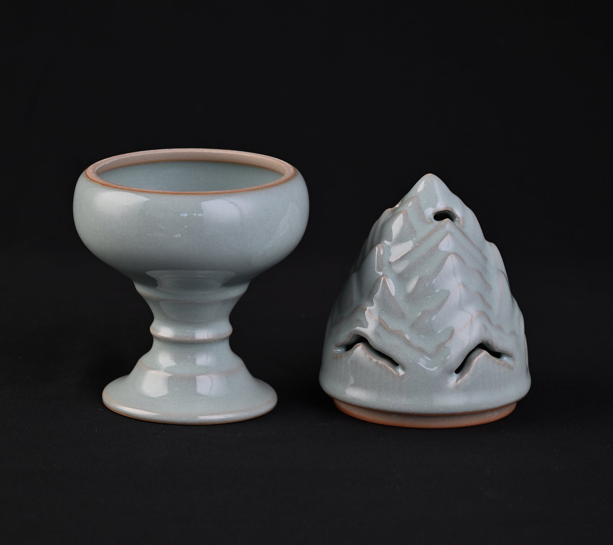Natural Mineral Sky Blue Glaze Boshan Incense Burner