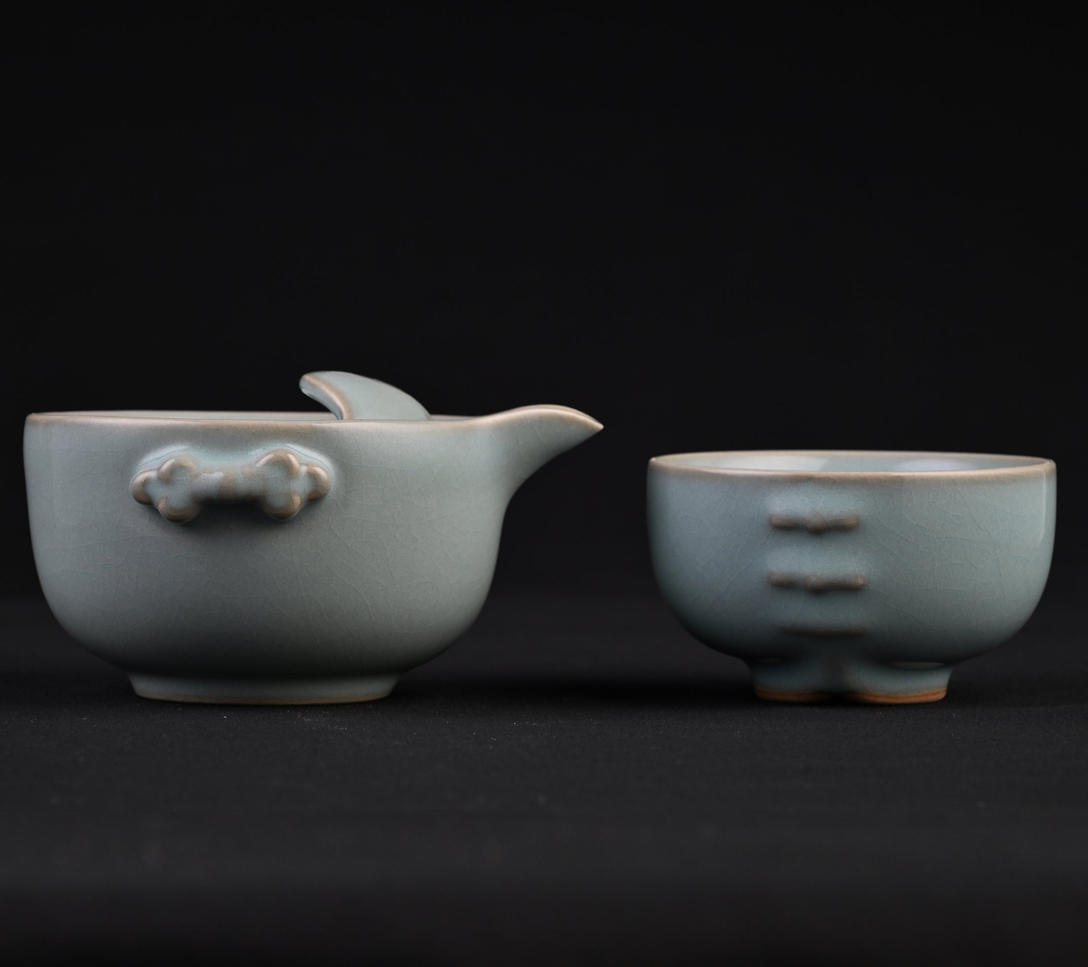 Natural Mineral Celadon Glaze Simple Tea Set