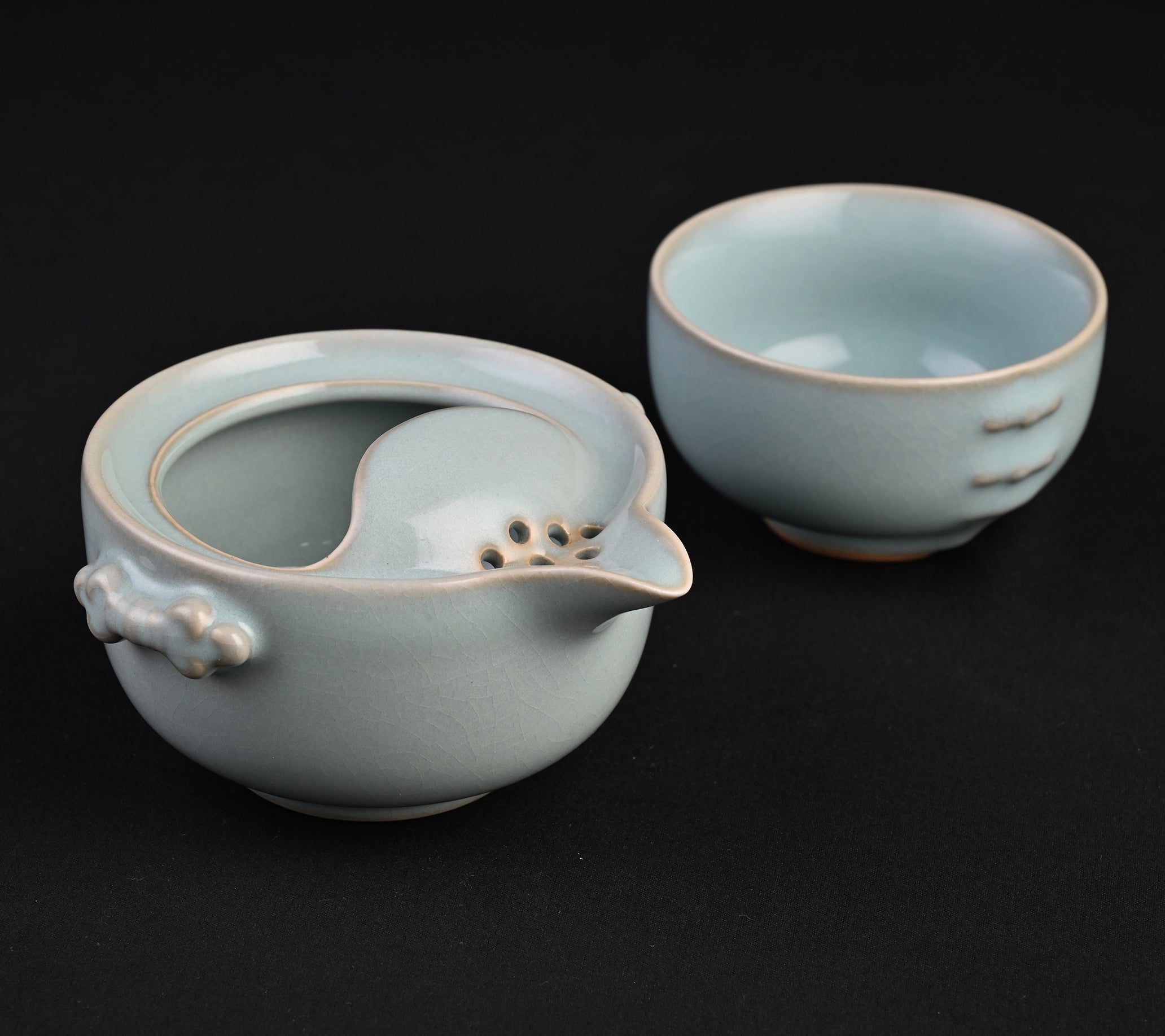 Natural Mineral Celadon Glaze Simple Tea Set