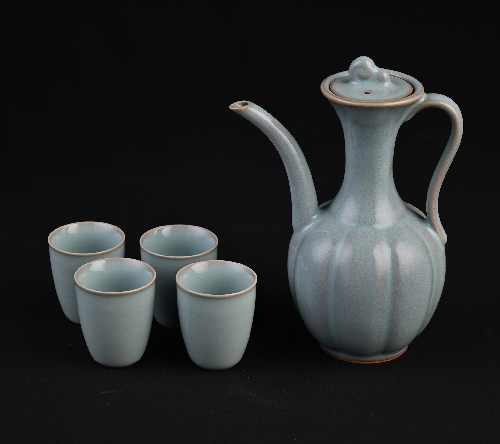 Natural Mineral Tianqing Glaze – Sake Warmer Set