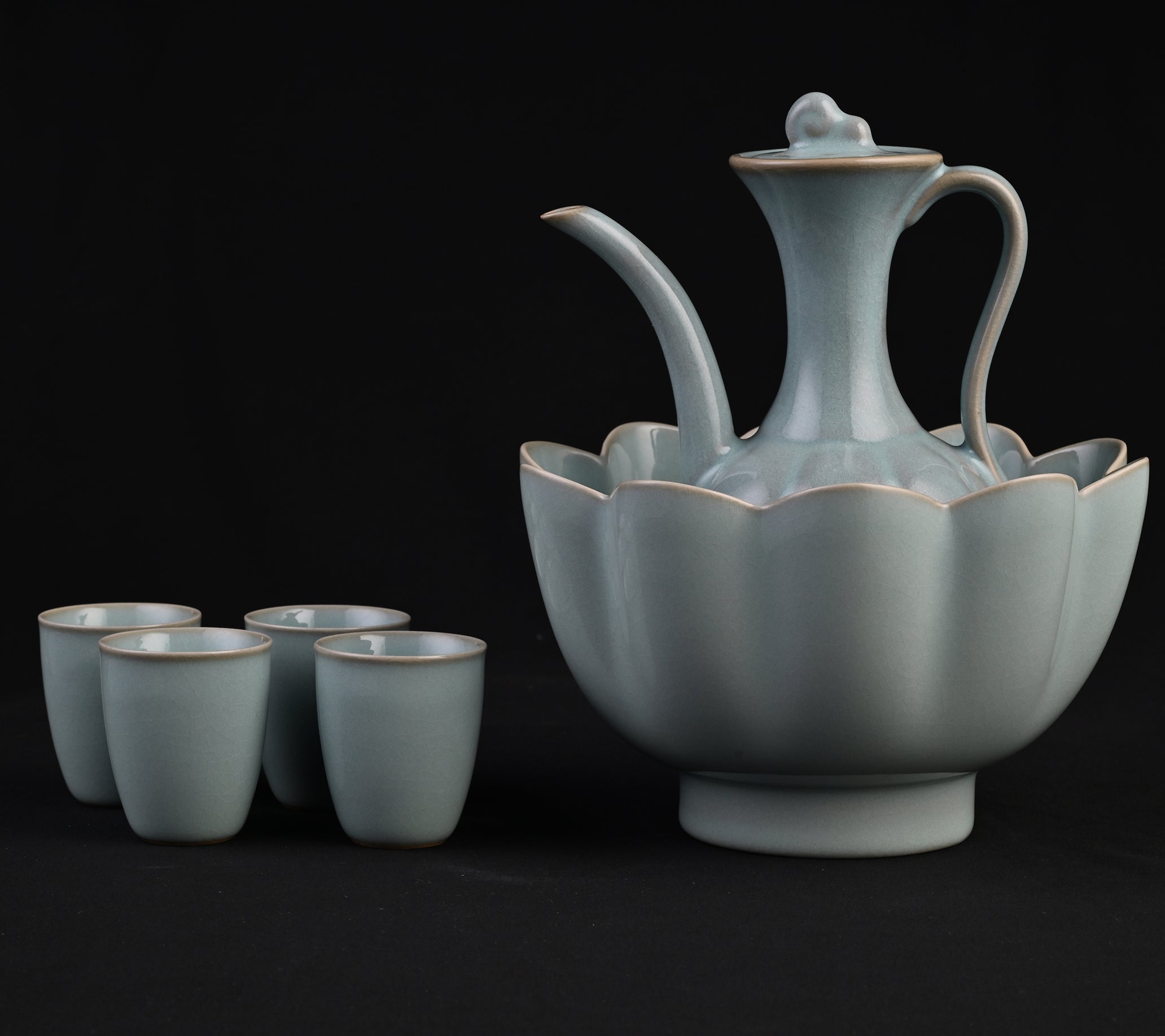 Natural Mineral Tianqing Glaze – Sake Warmer Set
