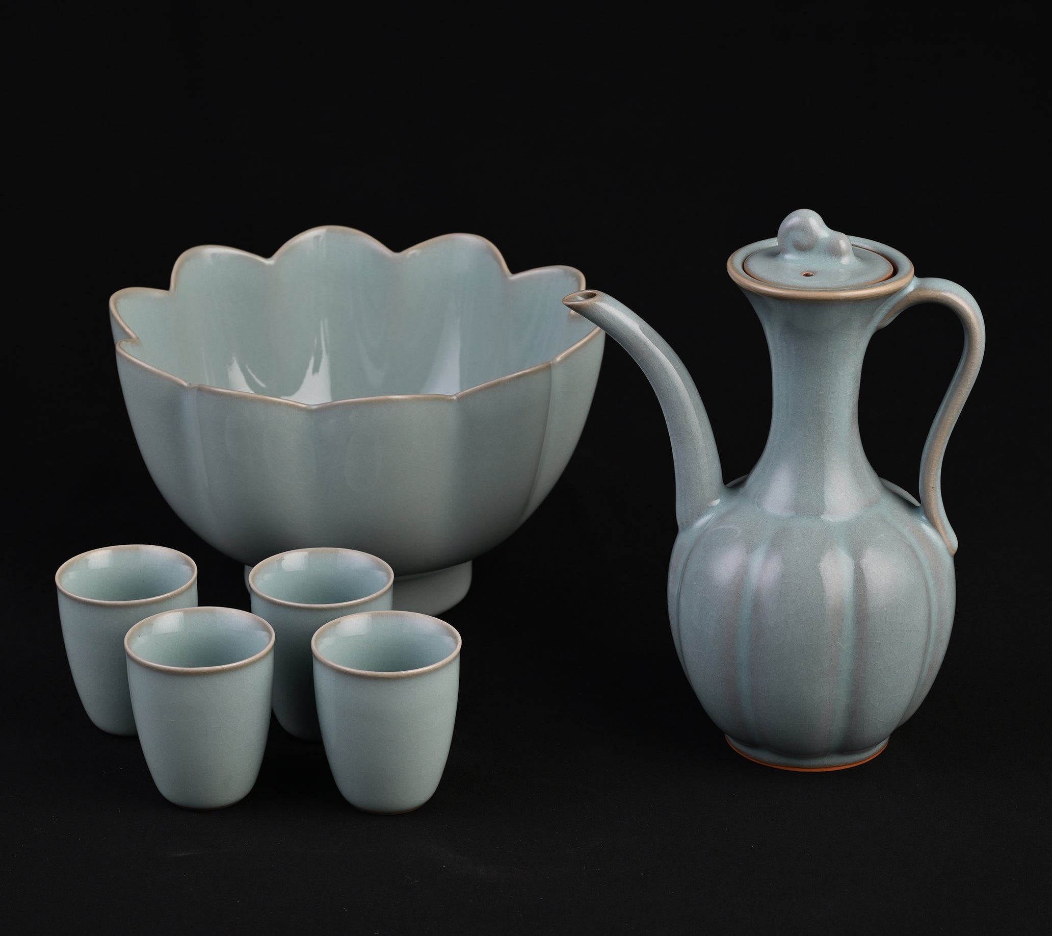 Natural Mineral Tianqing Glaze – Sake Warmer Set