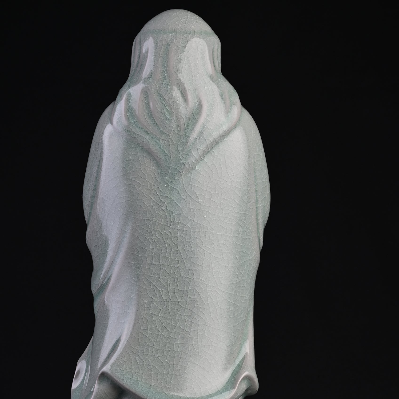 Natural Mineral Verdant Green Glaze Statue of Laozi