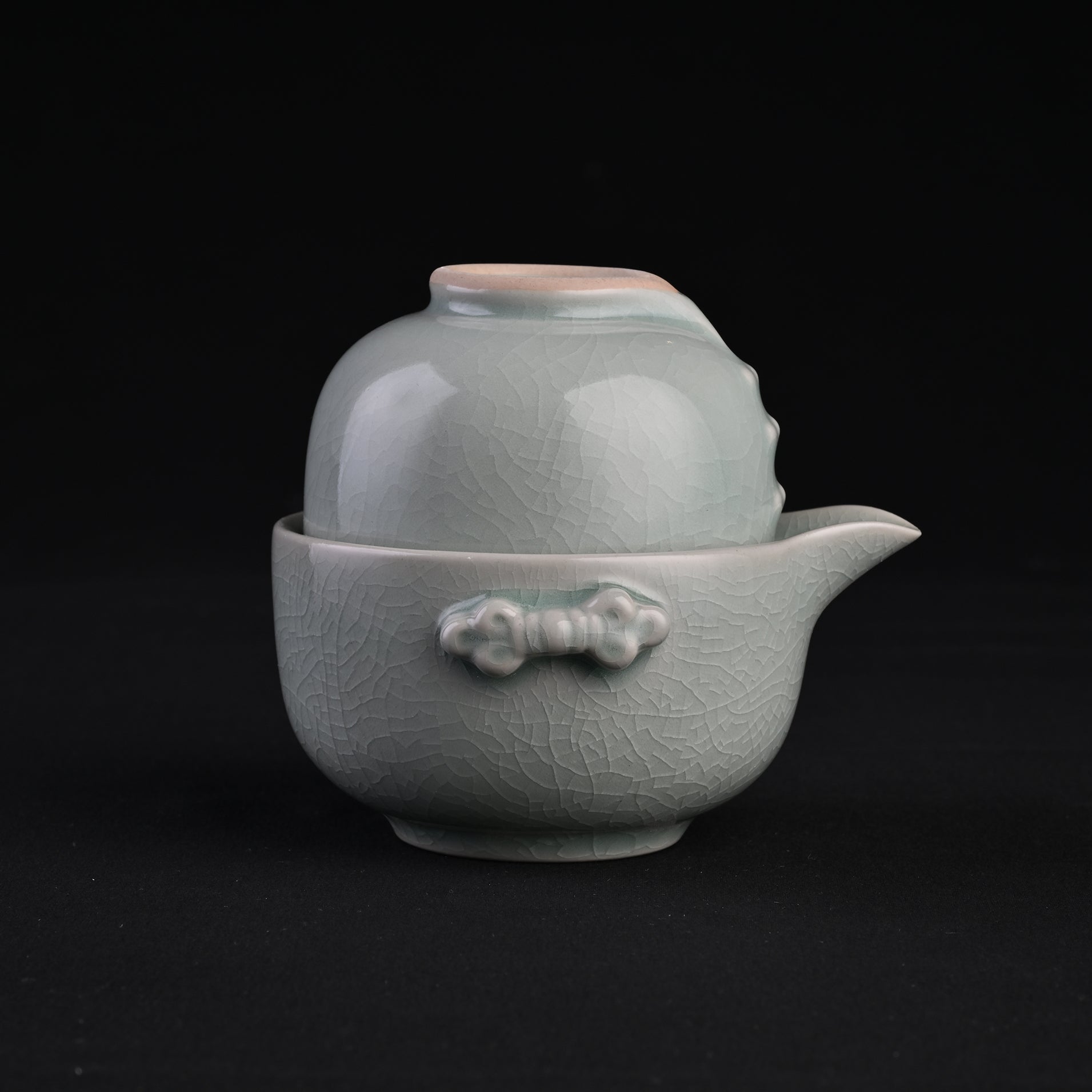 Natural Mineral Blue-Green Glaze Simple Tea Set