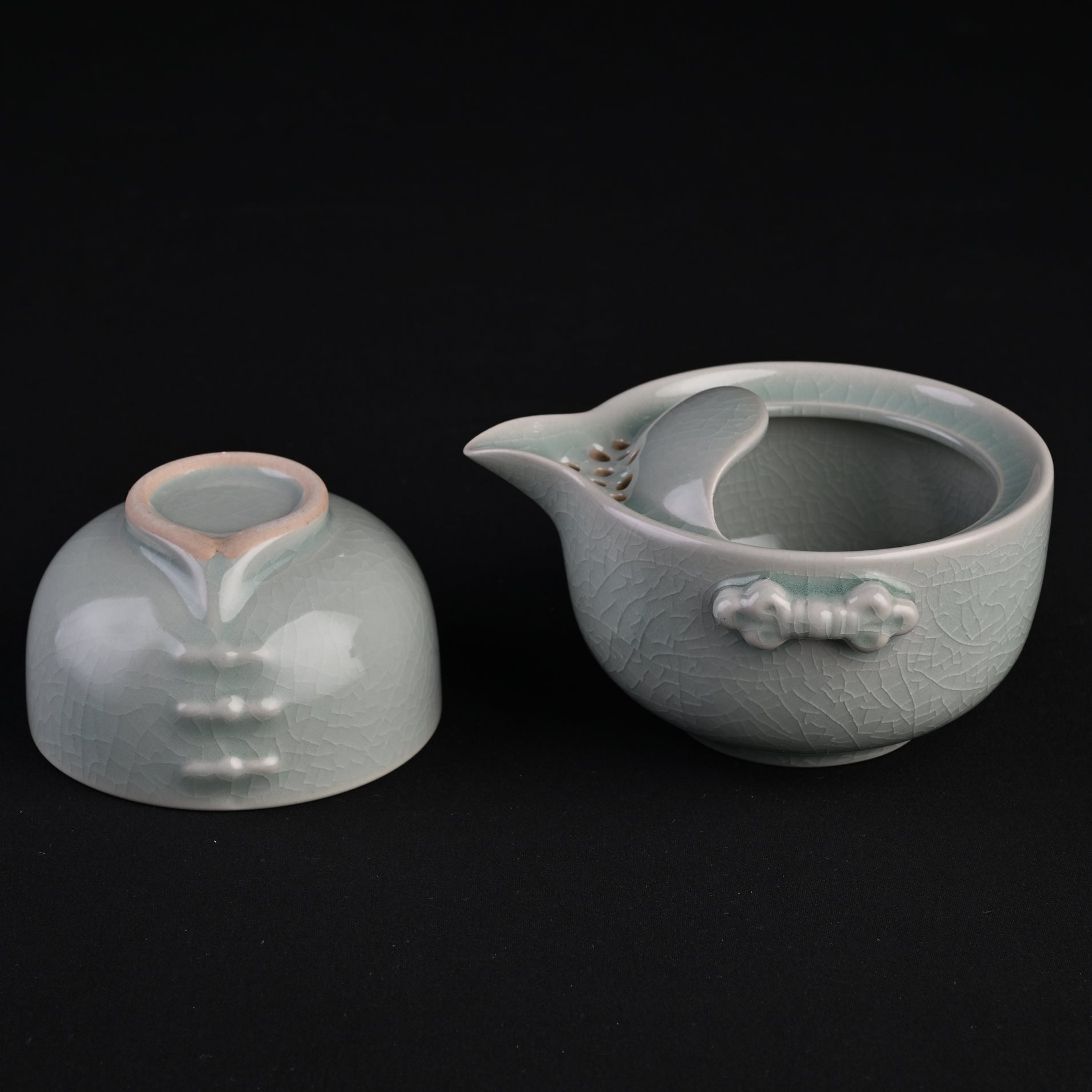Natural Mineral Blue-Green Glaze Simple Tea Set