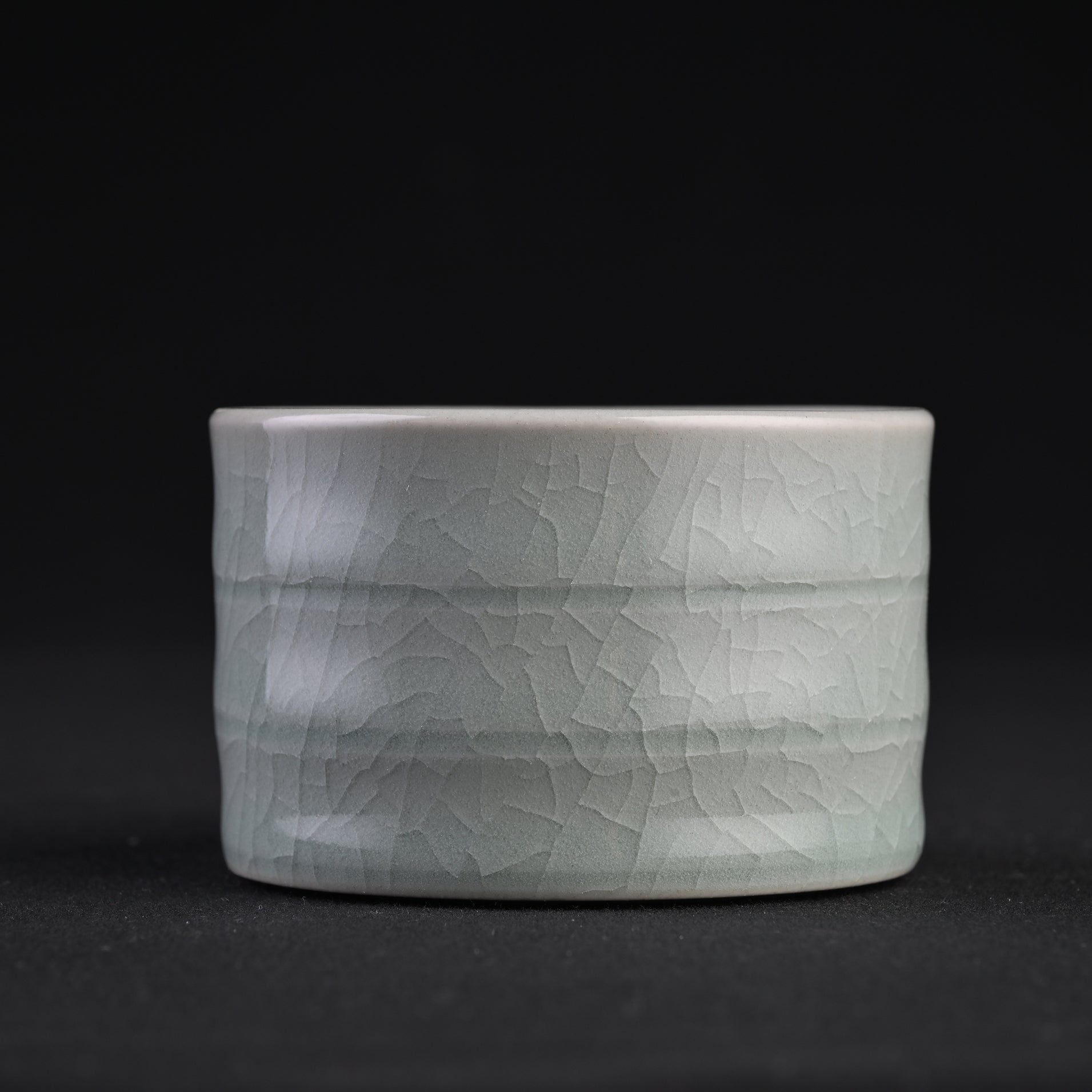 Natural Mineral Verdant Green Glaze Bamboo-Section Cup (80ml)