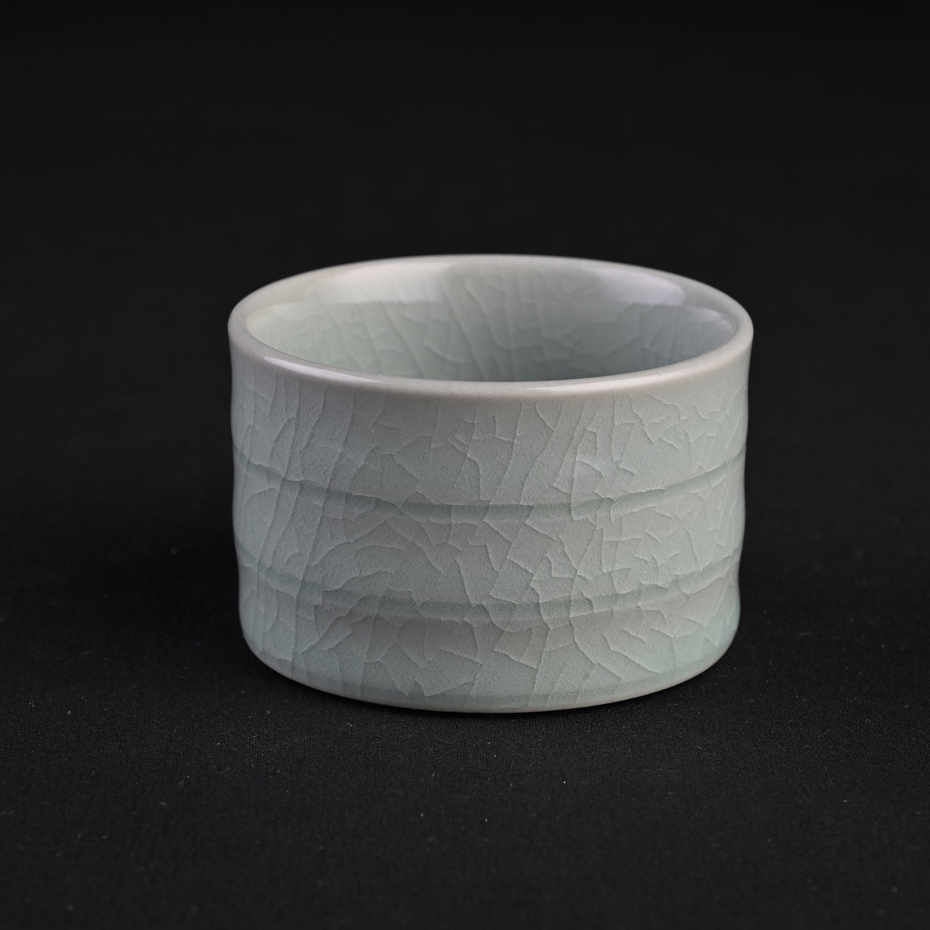 Natural Mineral Verdant Green Glaze Bamboo-Section Cup (80ml)