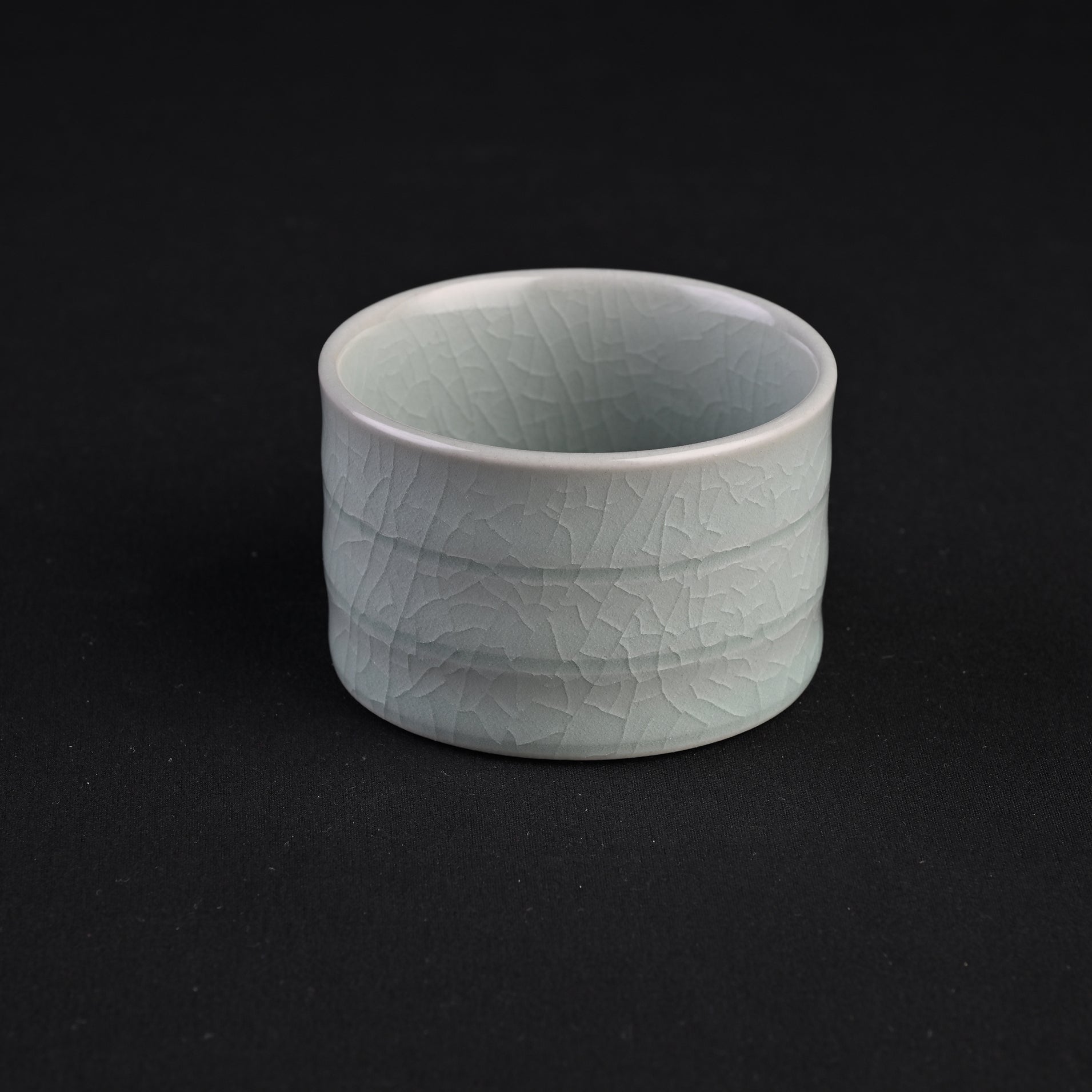 Natural Mineral Verdant Green Glaze Bamboo-Section Cup (80ml)