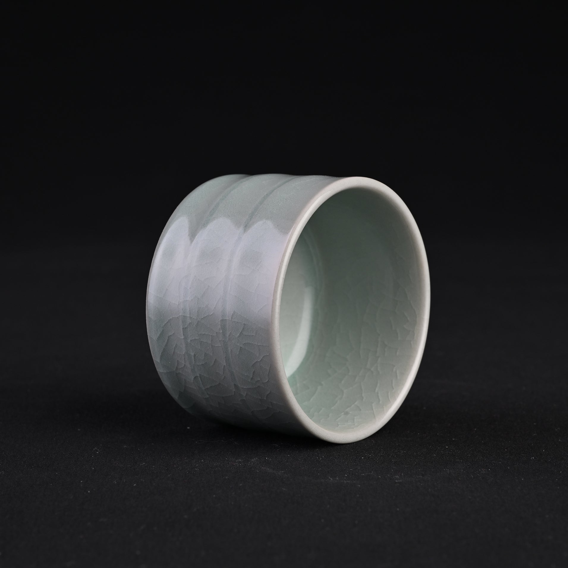 Natural Mineral Verdant Green Glaze Bamboo-Section Cup (80ml)