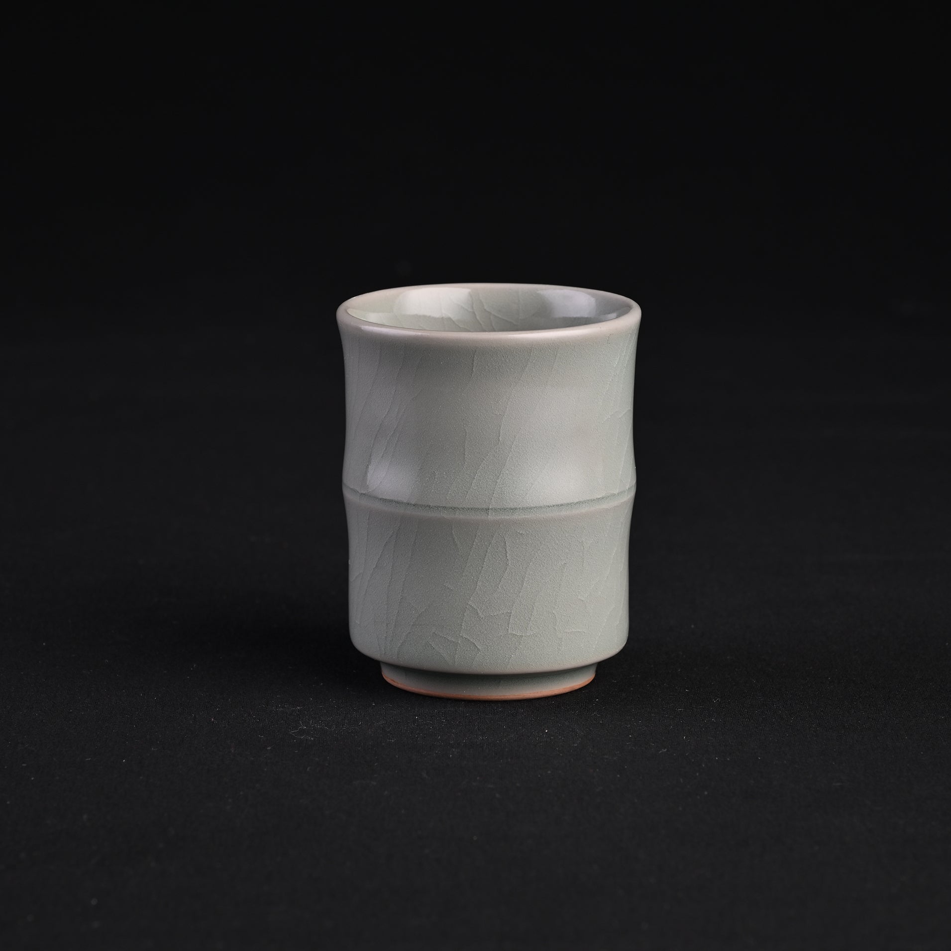Natural Mineral Verdant Green Glaze Bamboo Joint Cup (Small)
