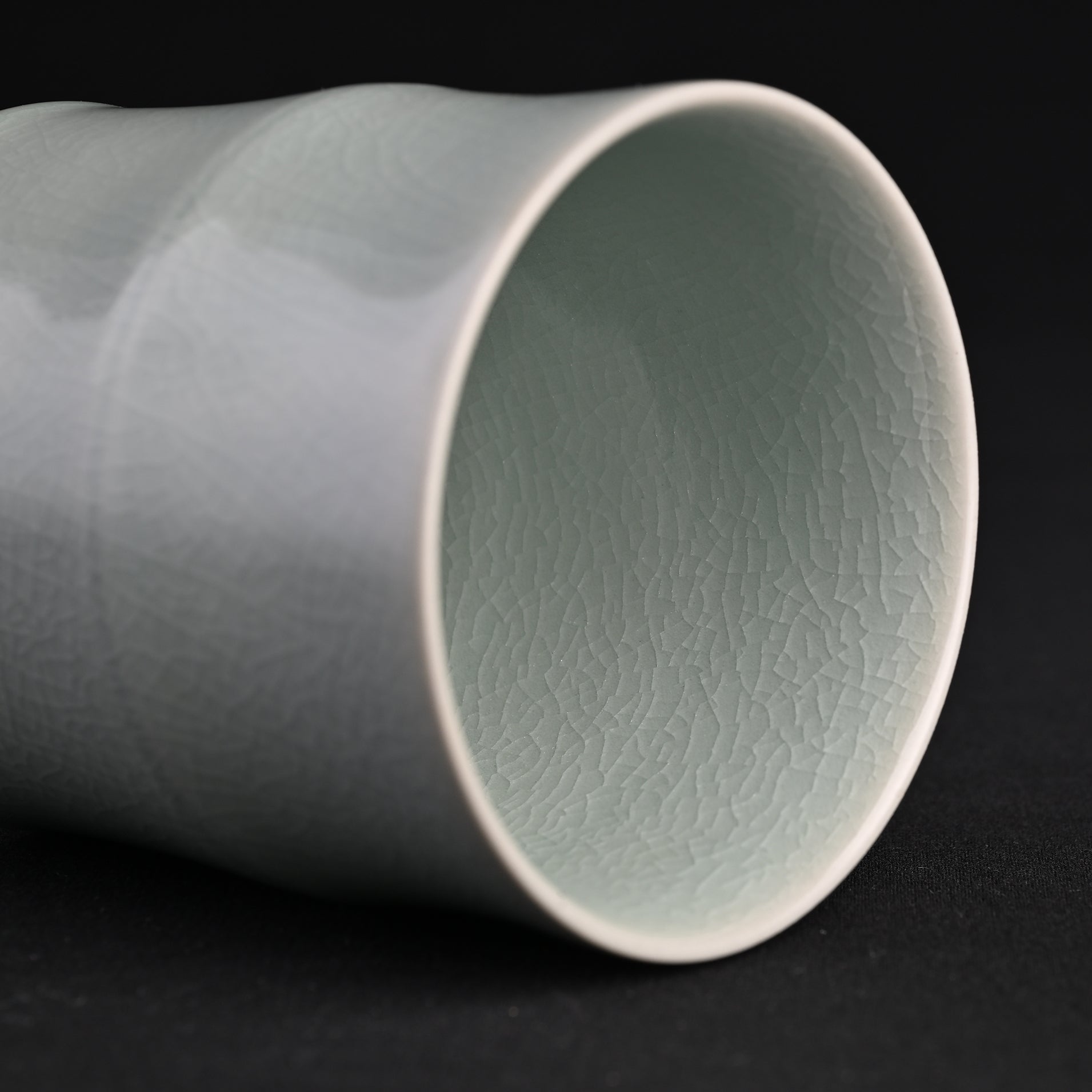 Natural Mineral Blue-Green Glaze Bamboo-Joint Cup (Large)