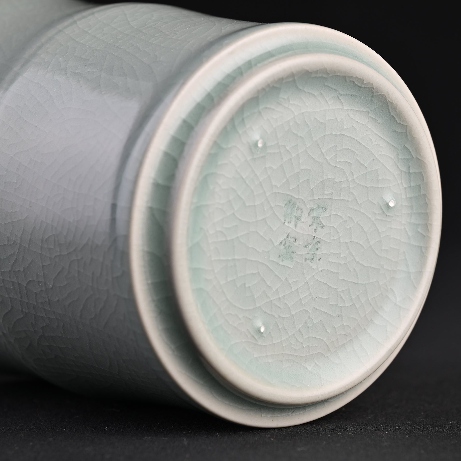 Natural Mineral Blue-Green Glaze Bamboo-Joint Cup (Large)