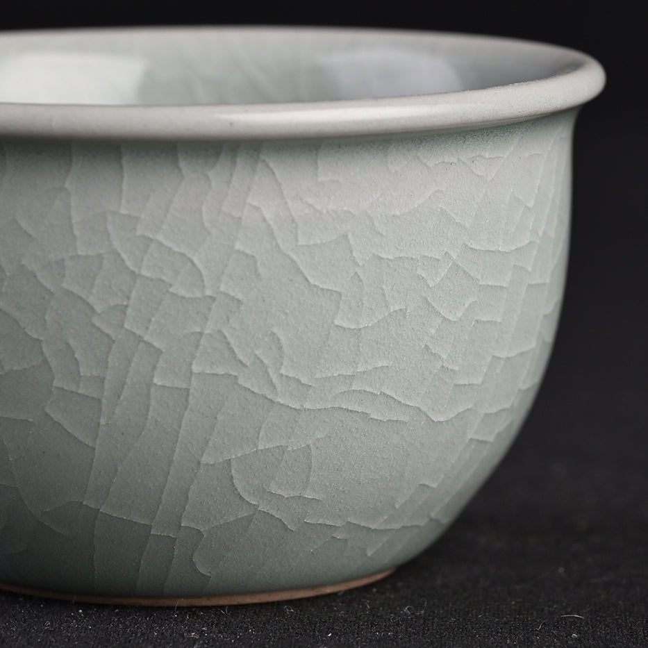 Natural Mineral Verdant Green Glaze Fortune Jar Cup