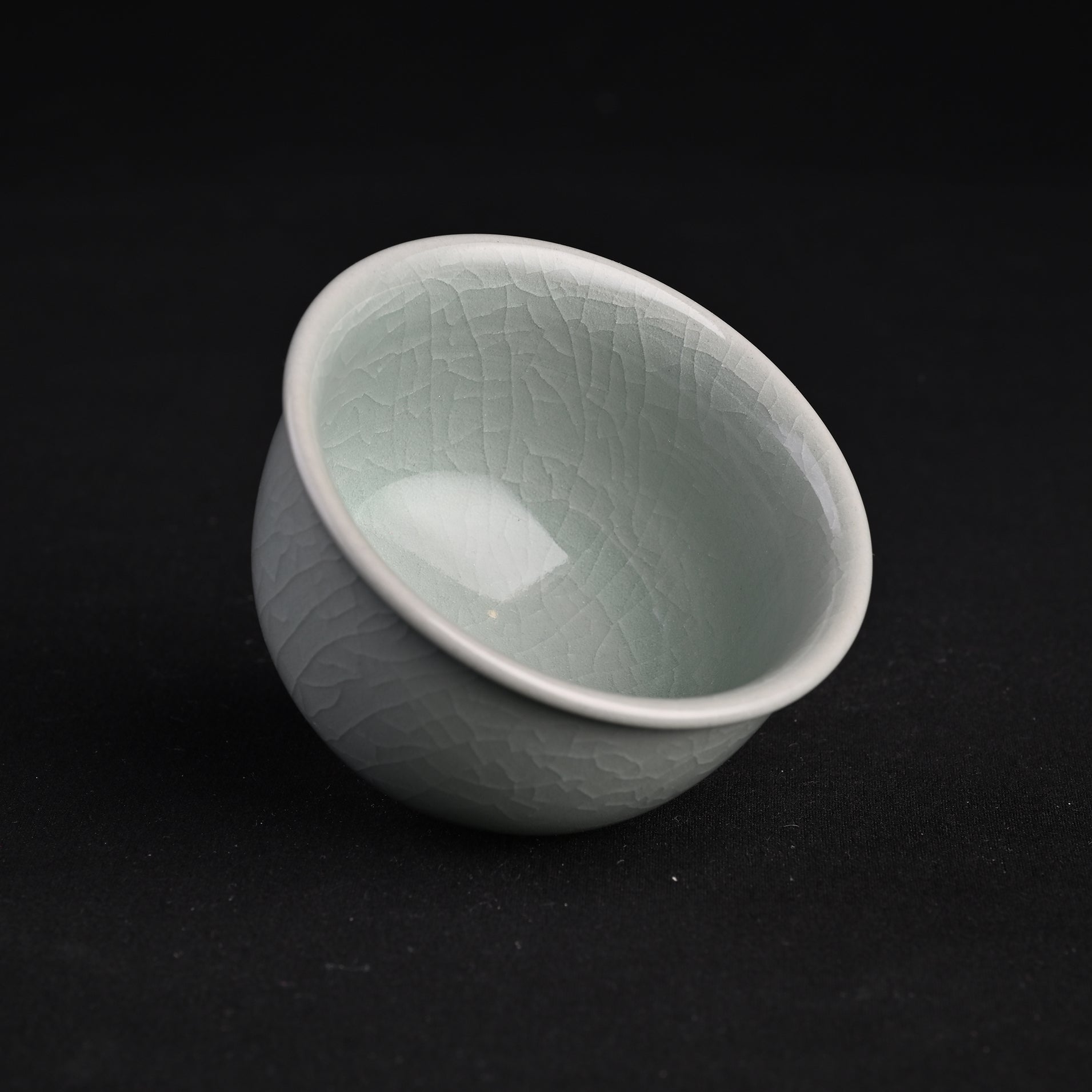 Natural Mineral Verdant Green Glaze Fortune Jar Cup