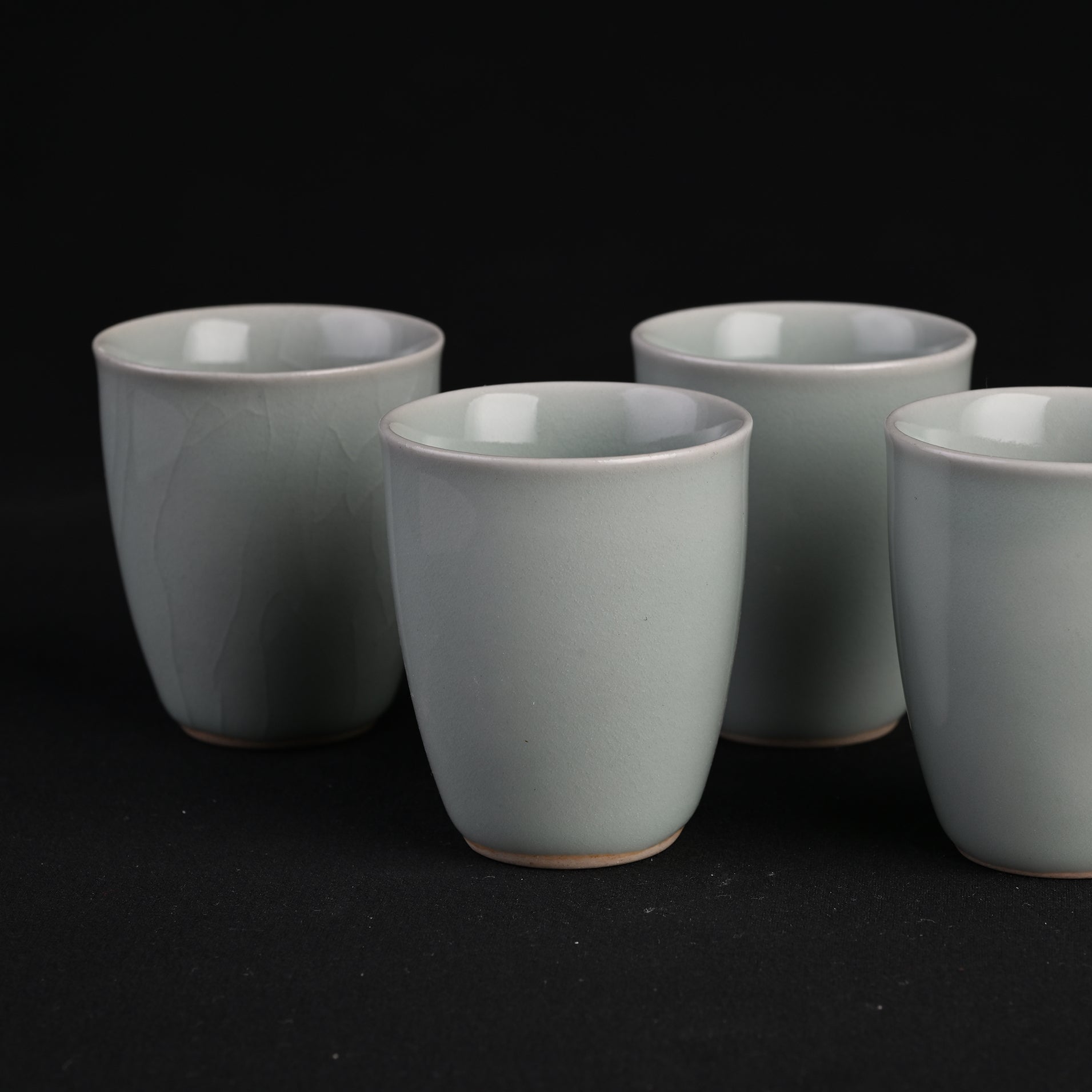 Natural Mineral Verdant Green Glaze Sake Set