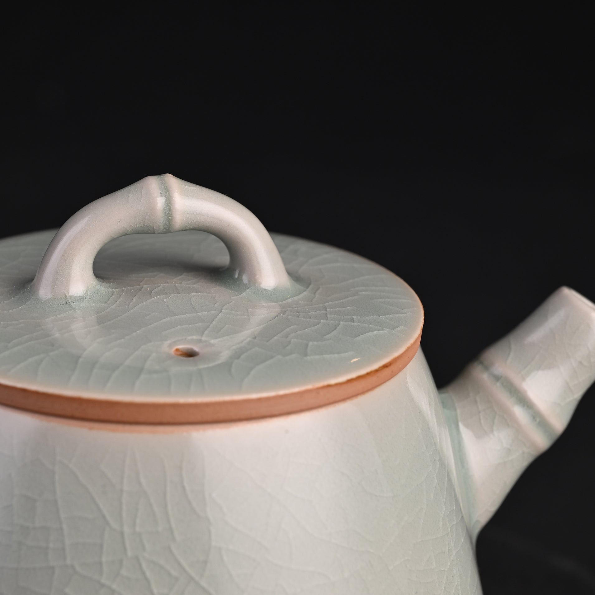 Natural Mineral Blue-Green Glaze “Take-kun” Teapot