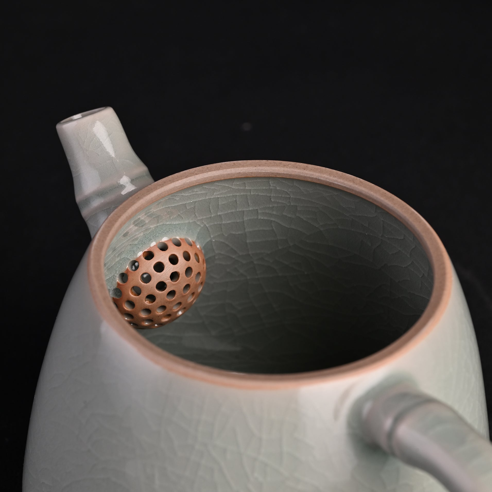 Natural Mineral Blue-Green Glaze “Take-kun” Teapot