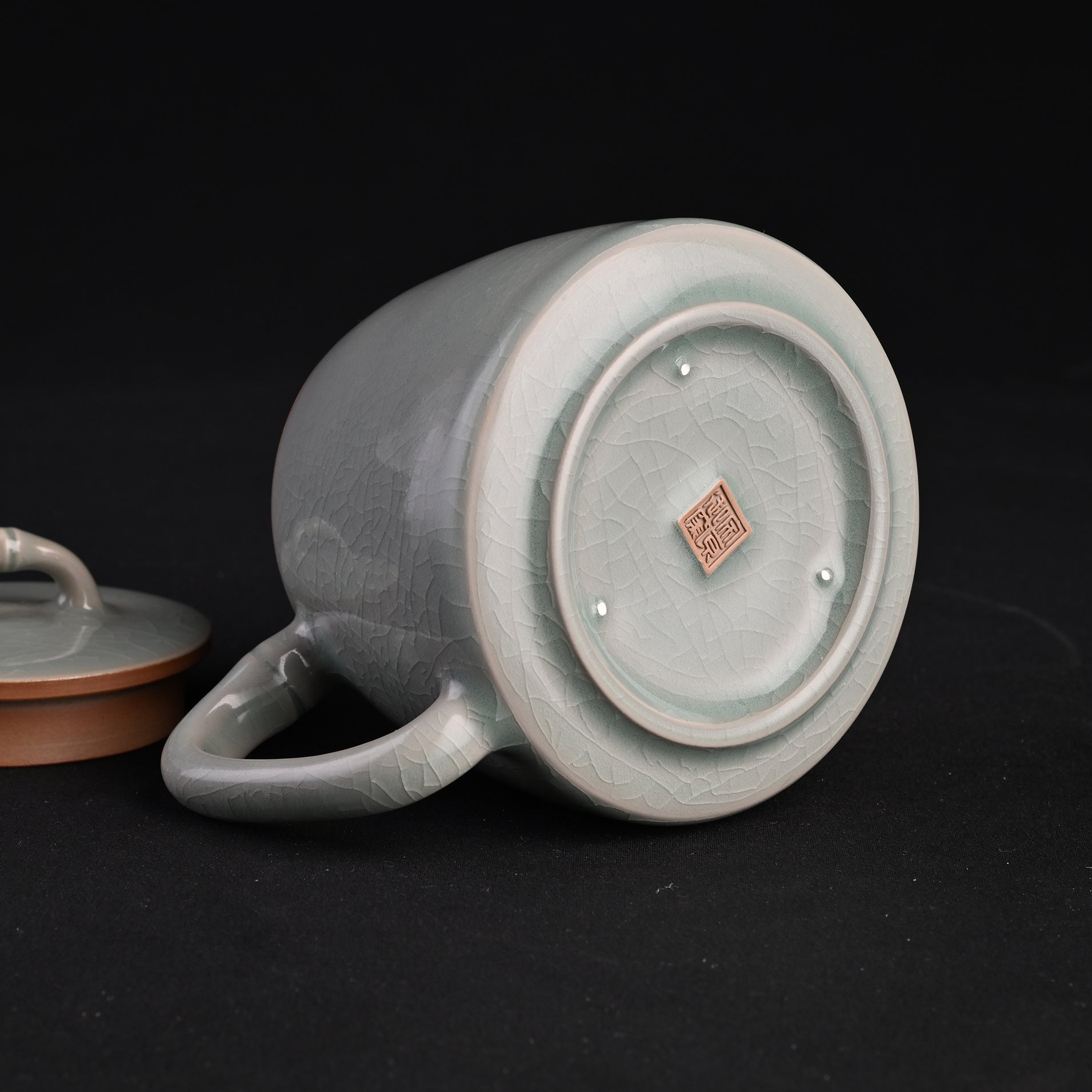 Natural Mineral Blue-Green Glaze “Take-kun” Teapot