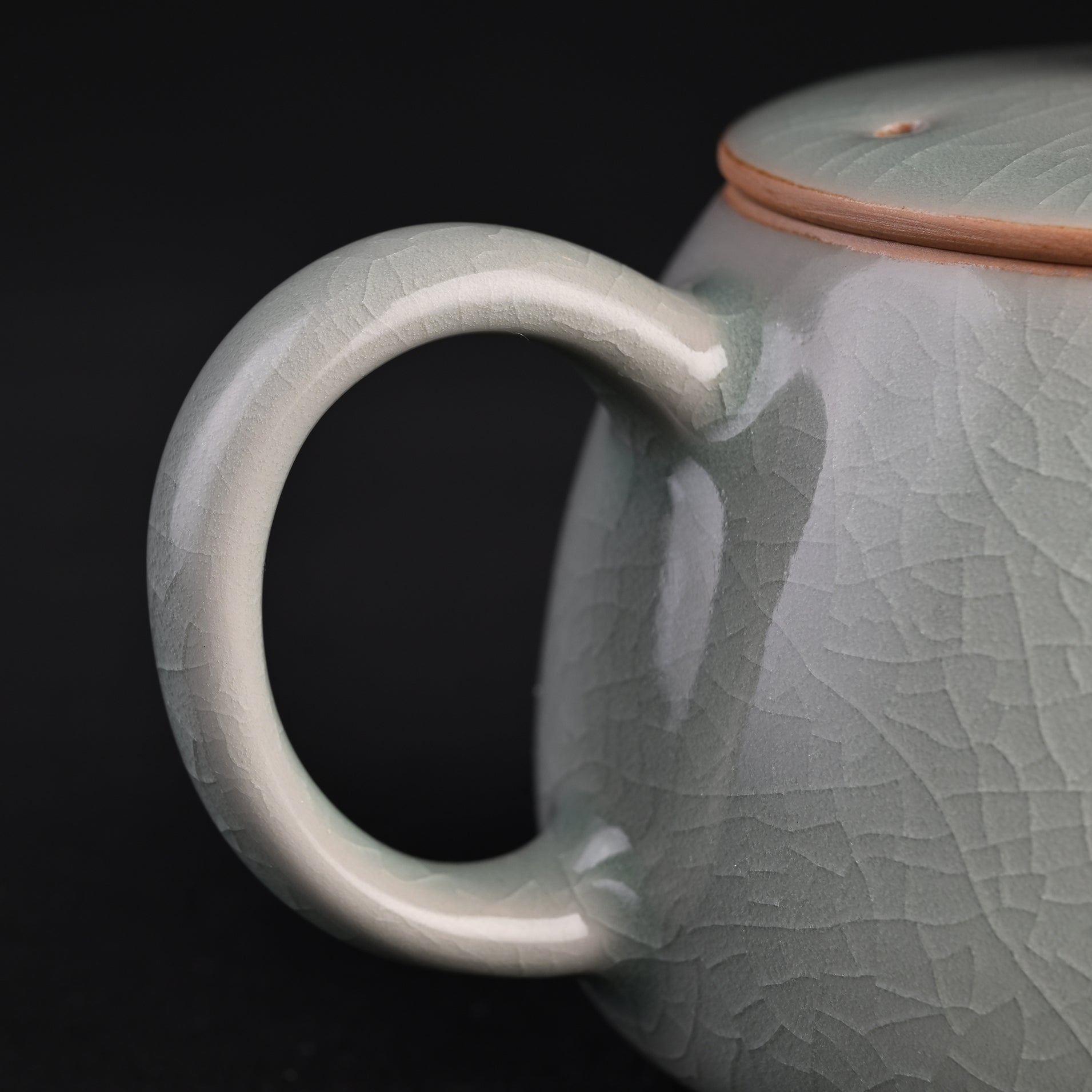 Natural Mineral Verdant Green Glaze Magnolia Teapot