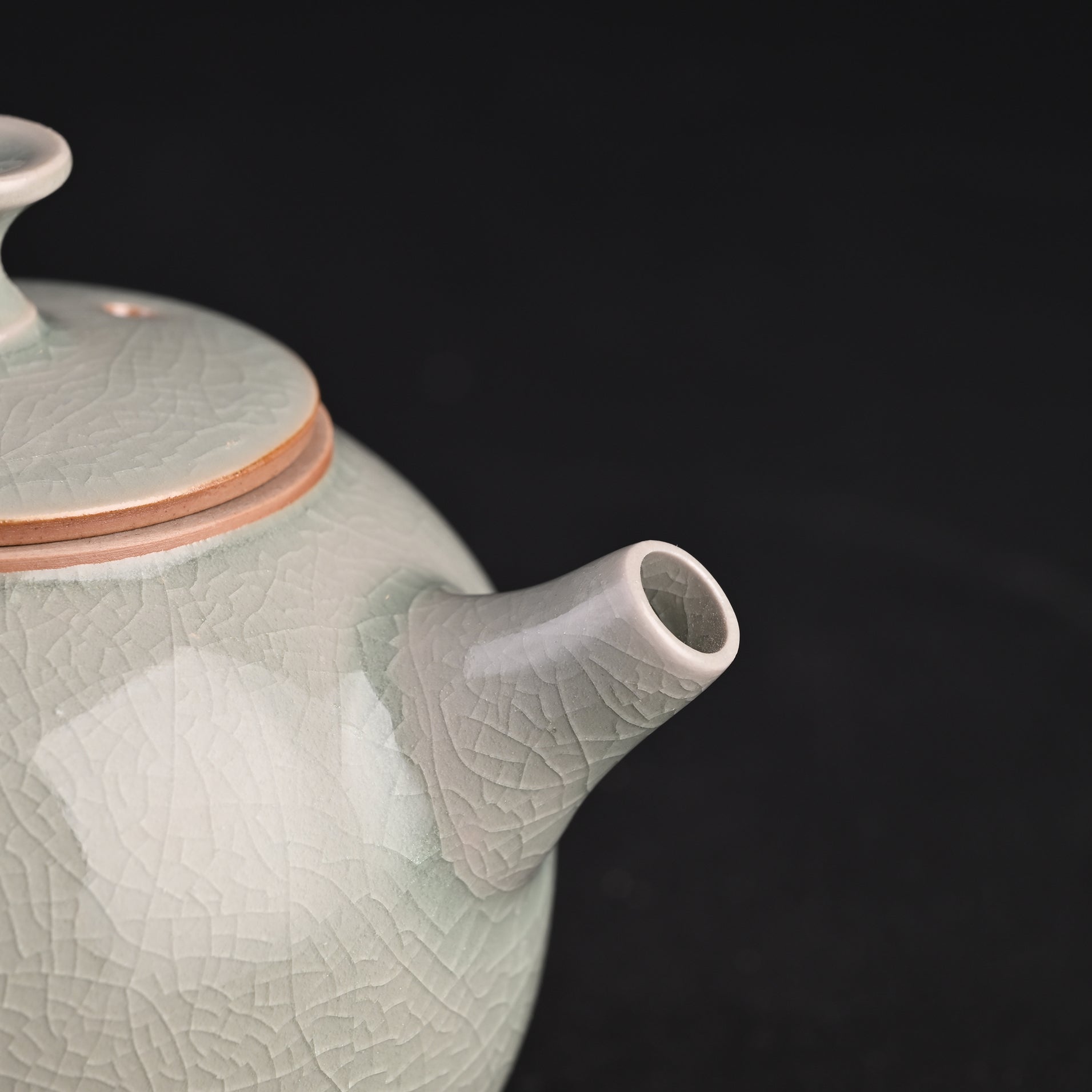 Natural Mineral Verdant Green Glaze Tianyuan Teapot