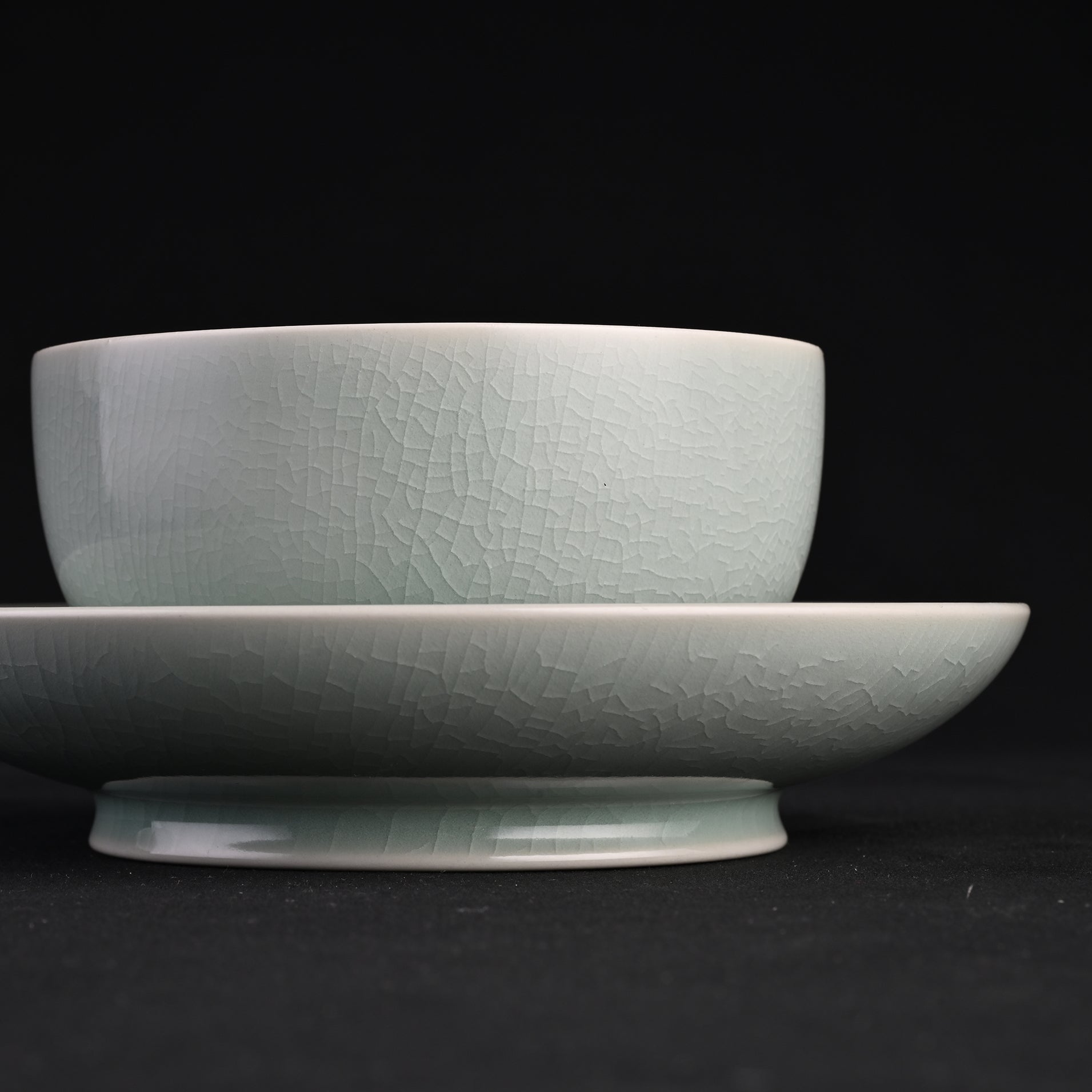 Natural Mineral Verdant Green Glaze Large Tea Bowl