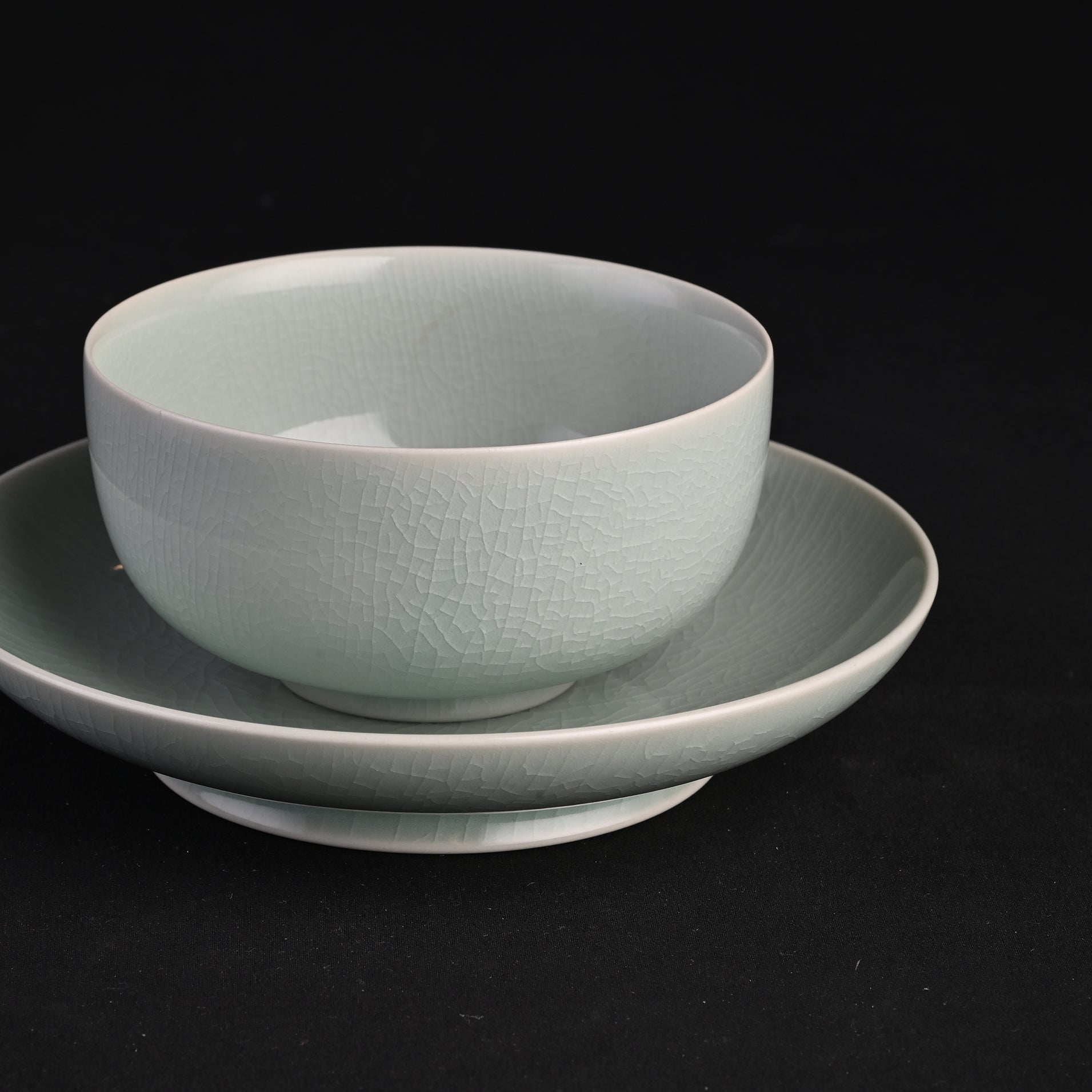 Natural Mineral Verdant Green Glaze Large Tea Bowl