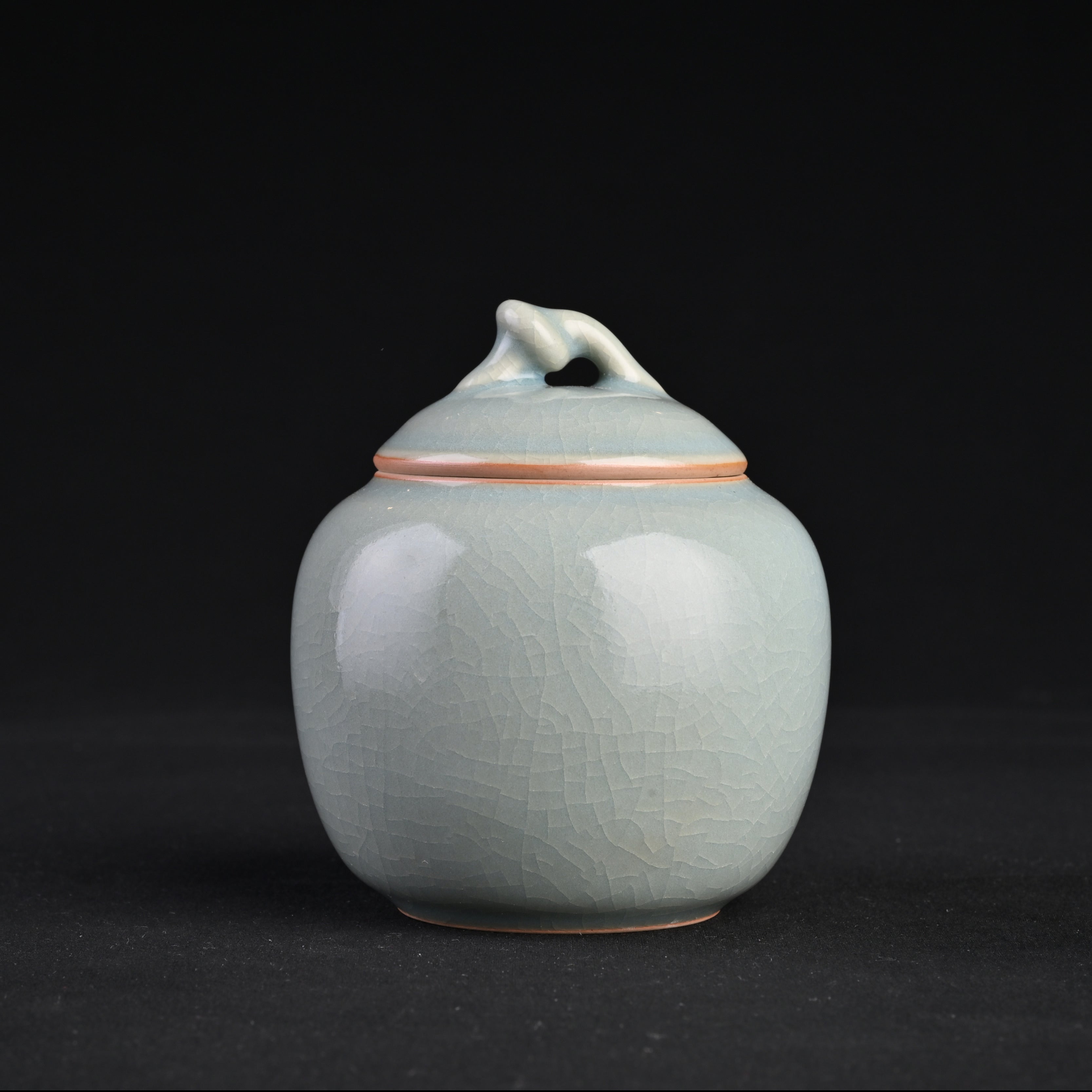 Natural Mineral Sky-Blue Glaze Tea Canister