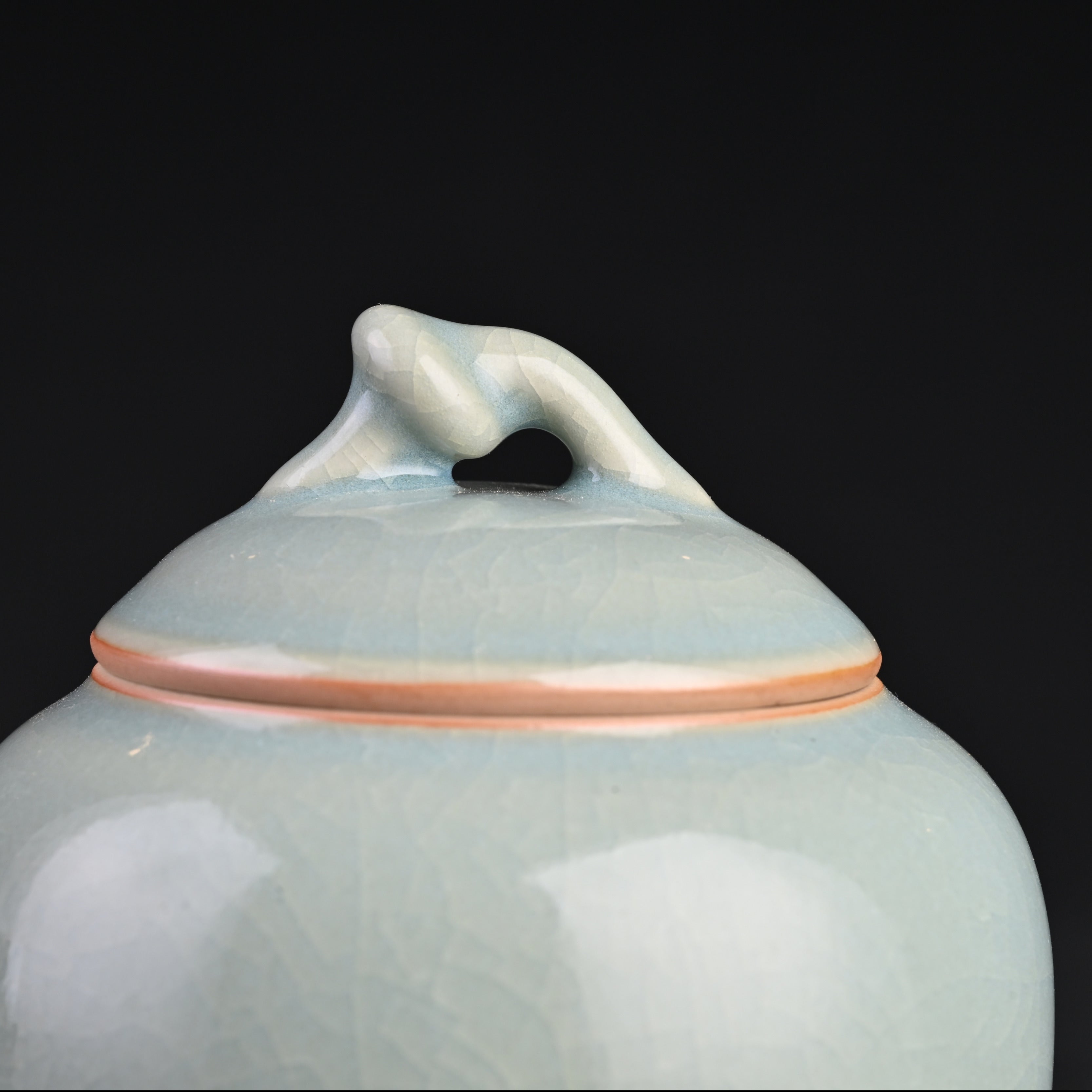 Natural Mineral Sky-Blue Glaze Tea Canister
