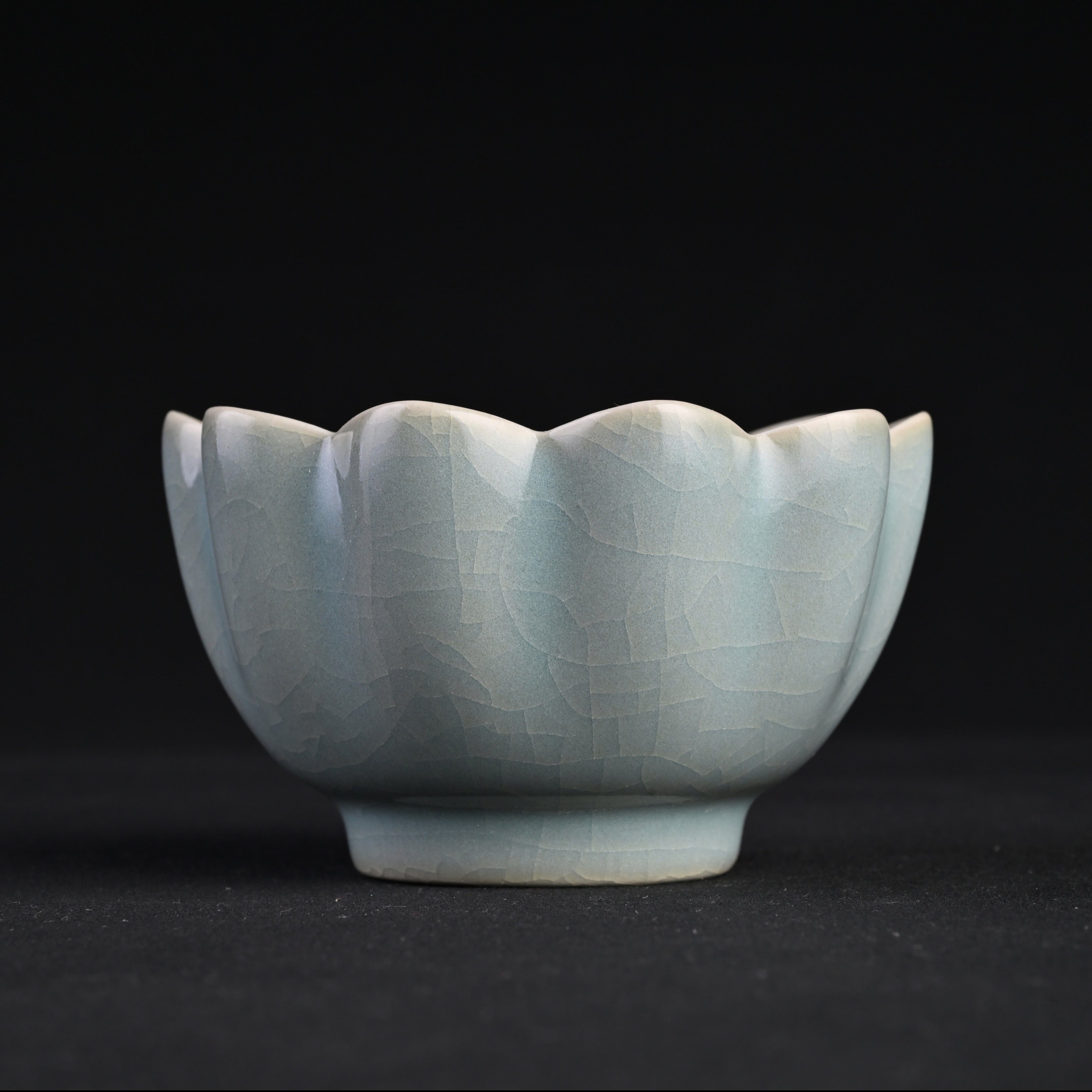 Natural Mineral Sky-Blue Glaze Lotus-Style Sake Warmer