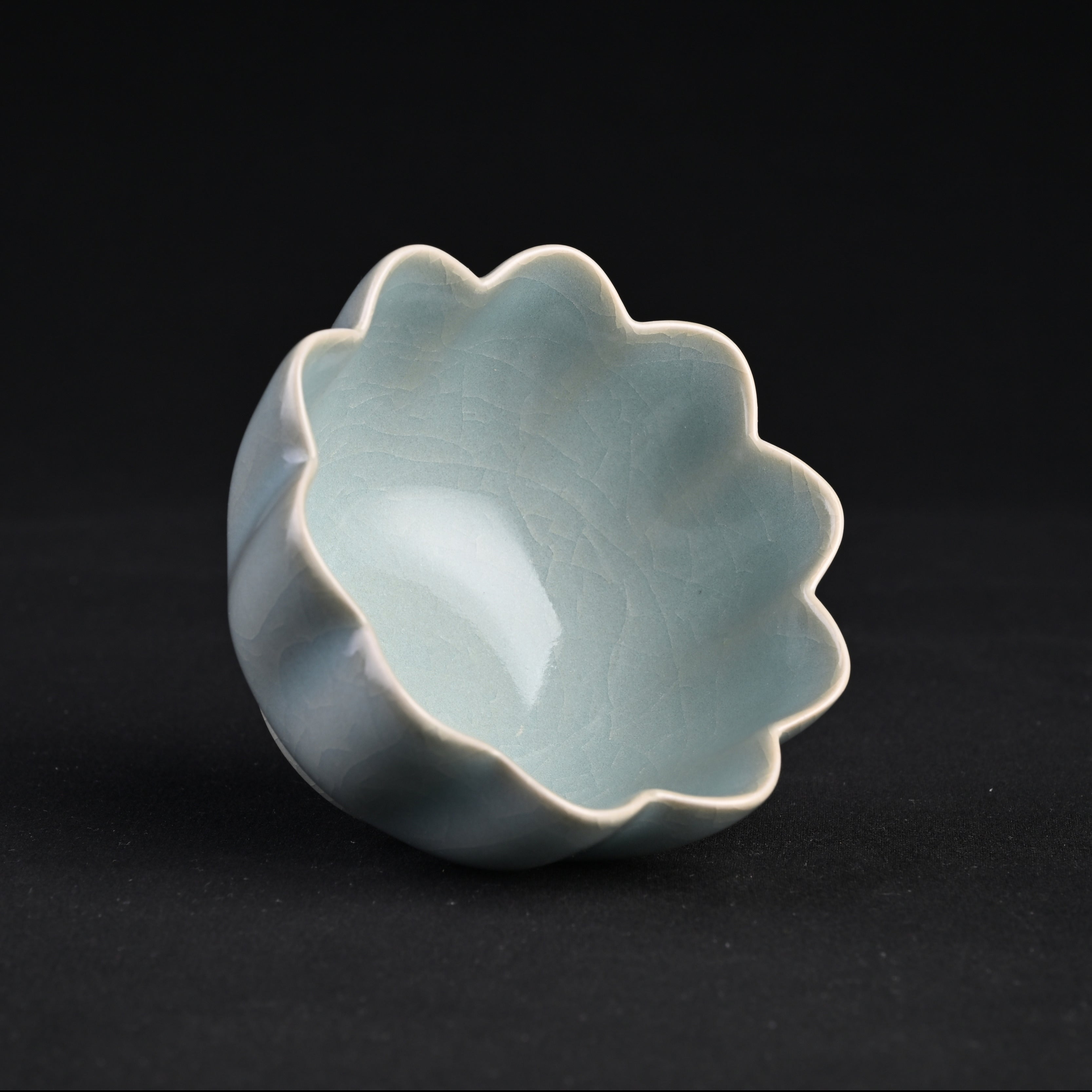 Natural Mineral Sky-Blue Glaze Lotus-Style Sake Warmer