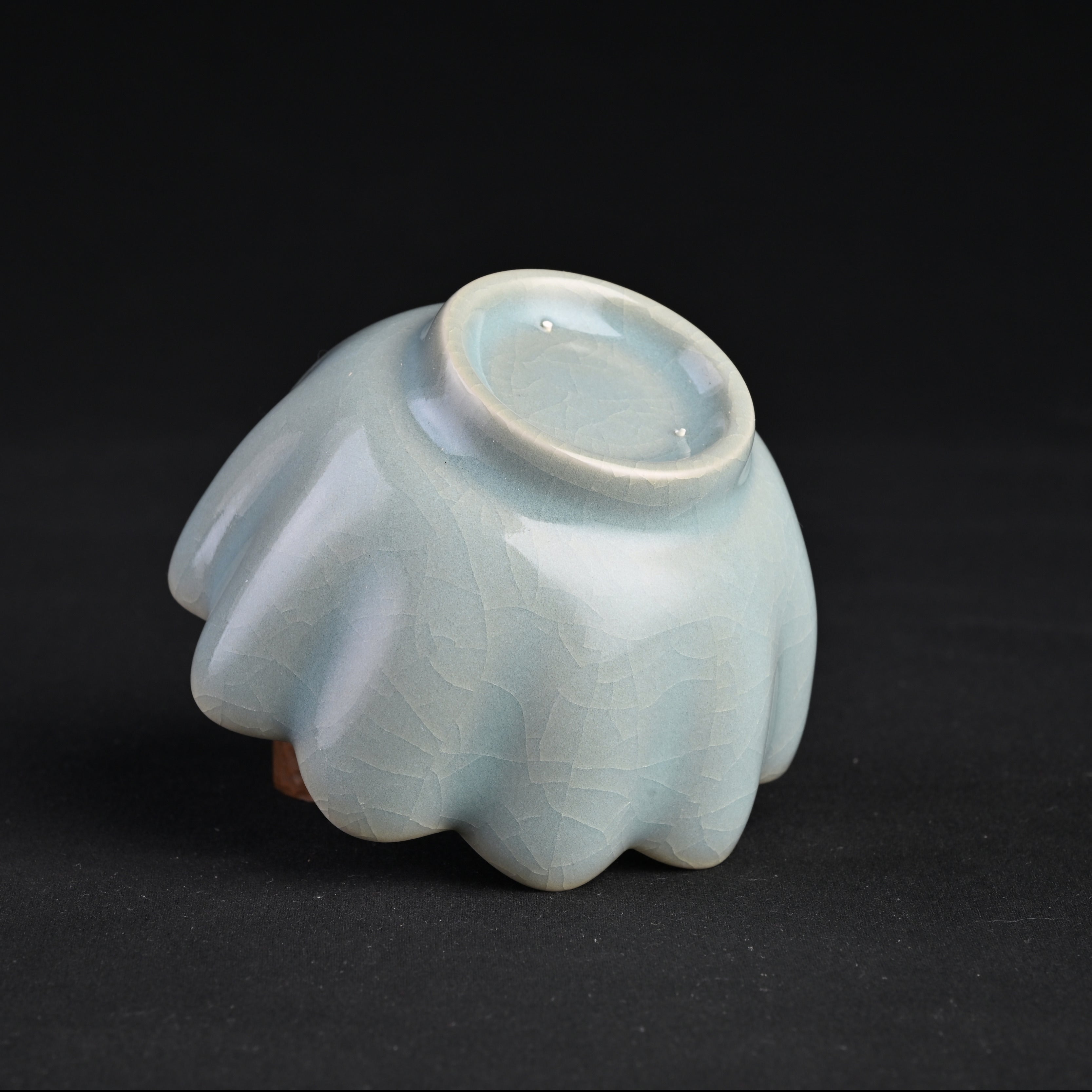 Natural Mineral Sky-Blue Glaze Lotus-Style Sake Warmer