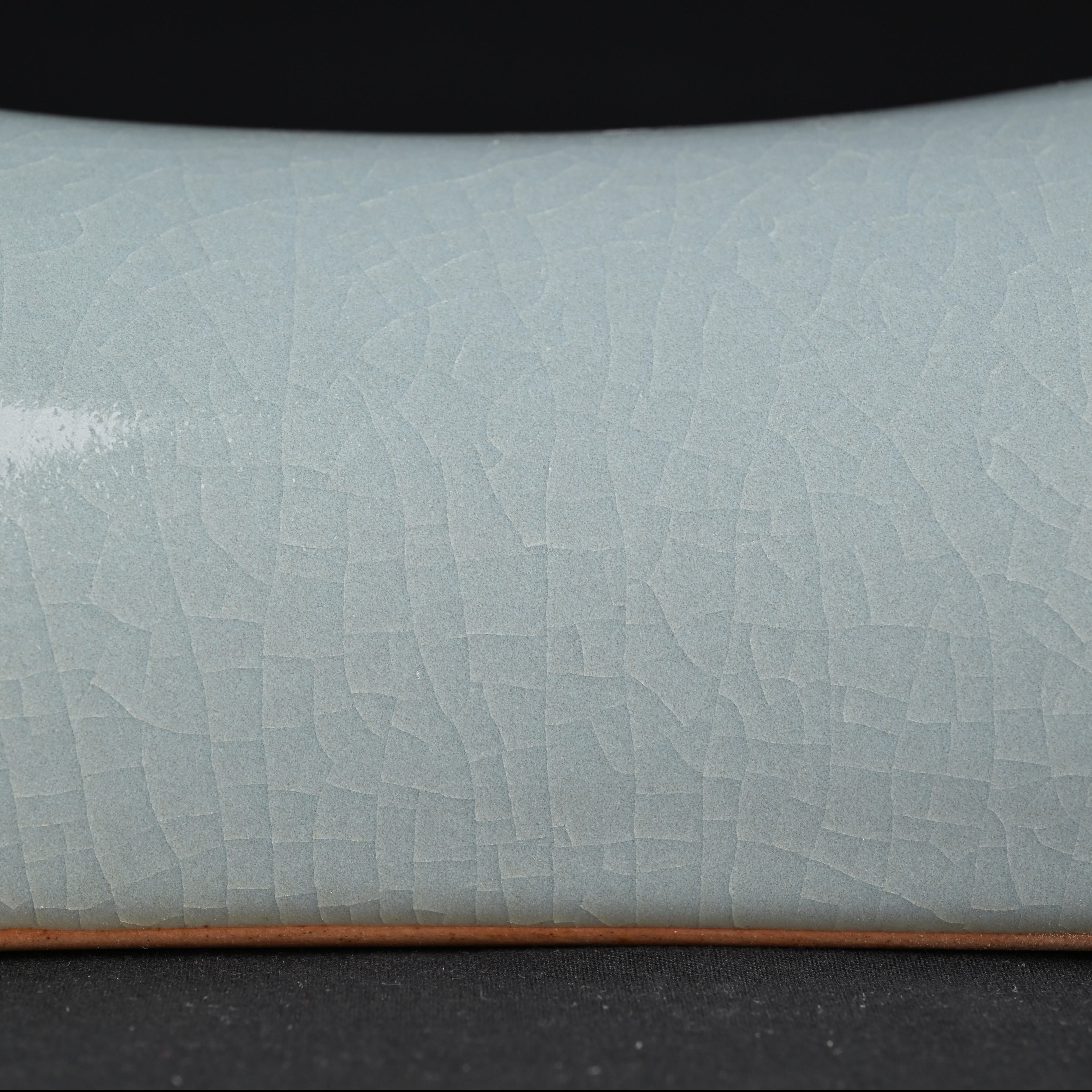 Natural Mineral Sky-Blue Glaze Ceramic Pillow Ornament