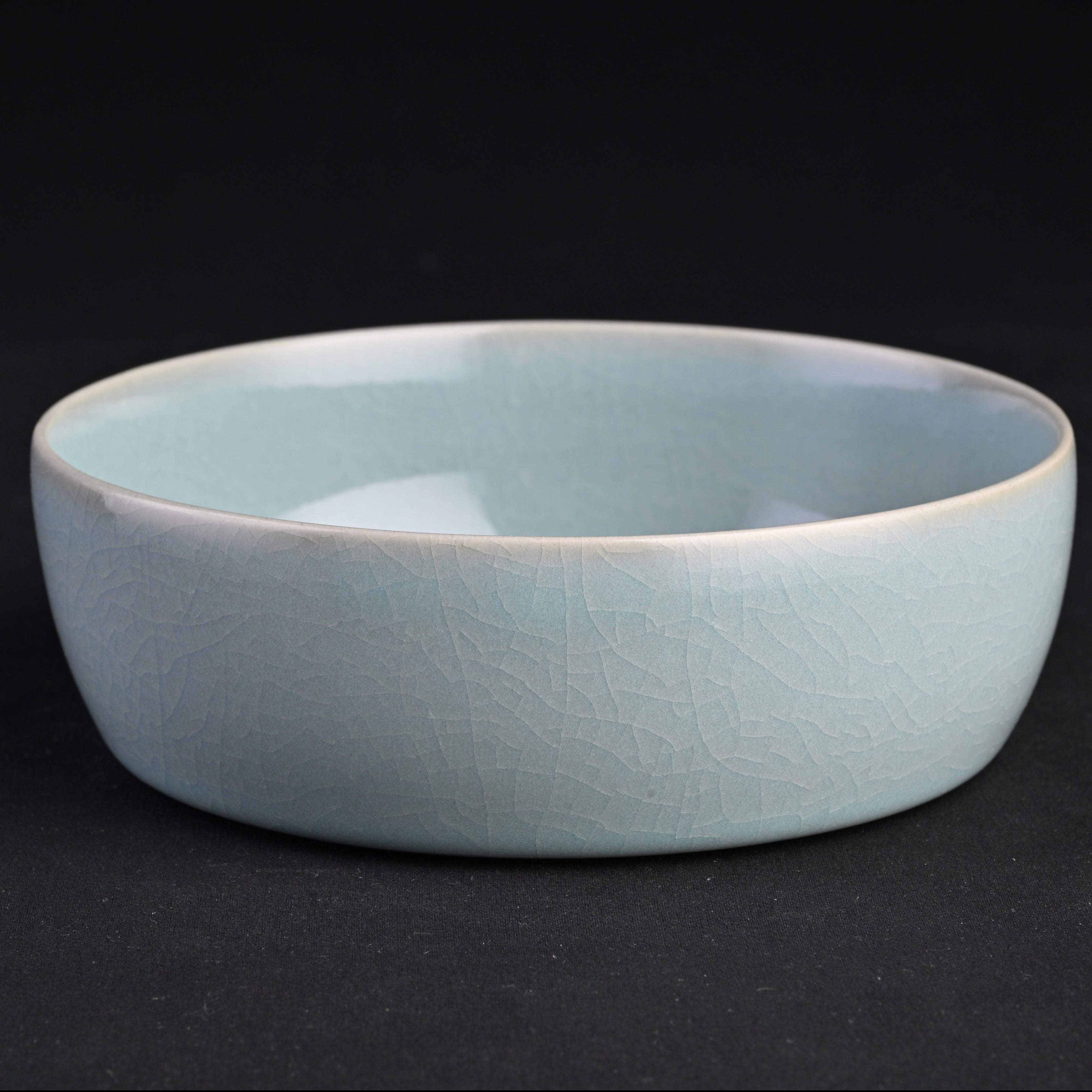 Natural Mineral Sky-Blue Glaze Deep Basin