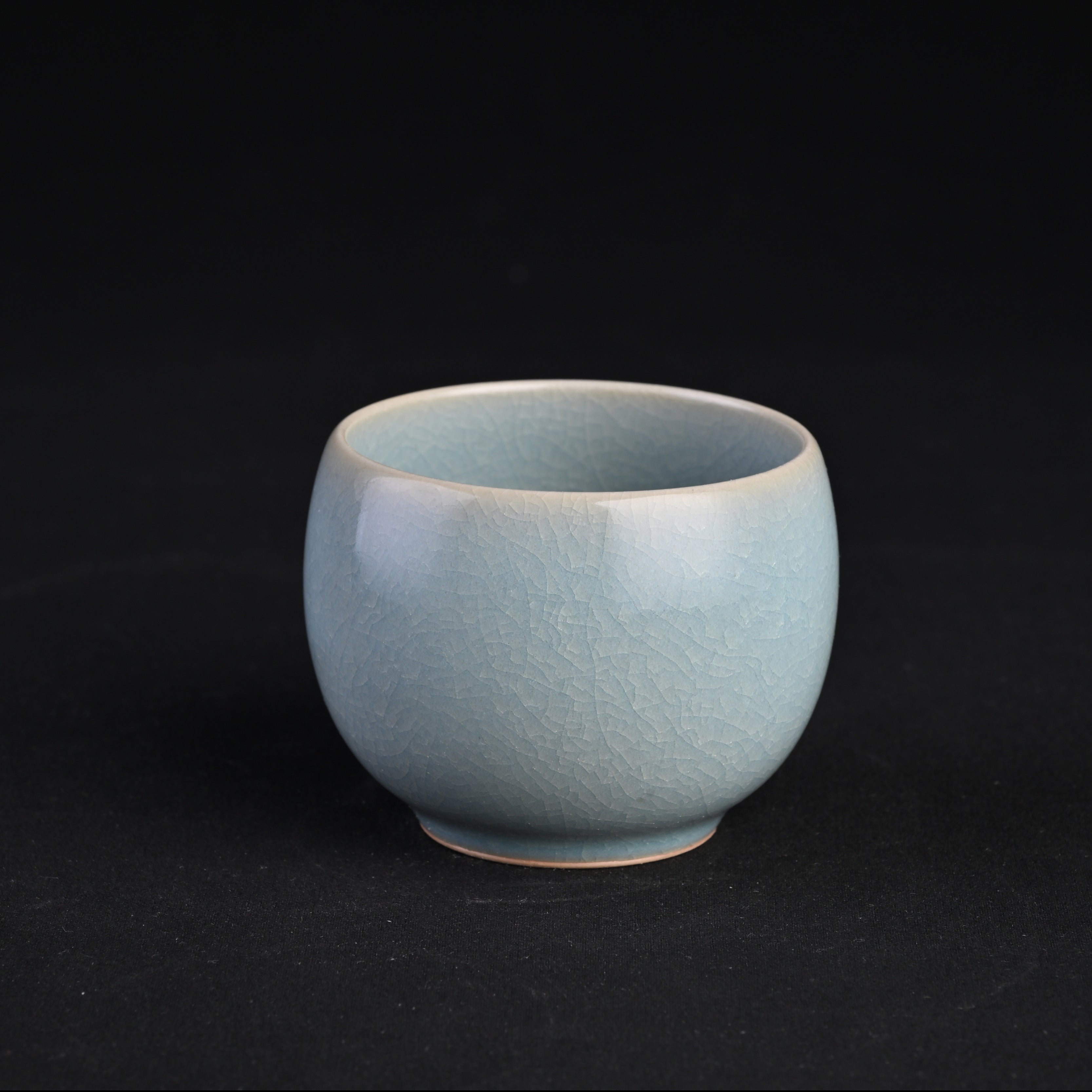 Natural Mineral Sky-Blue Glaze Fully Handmade Single Cup