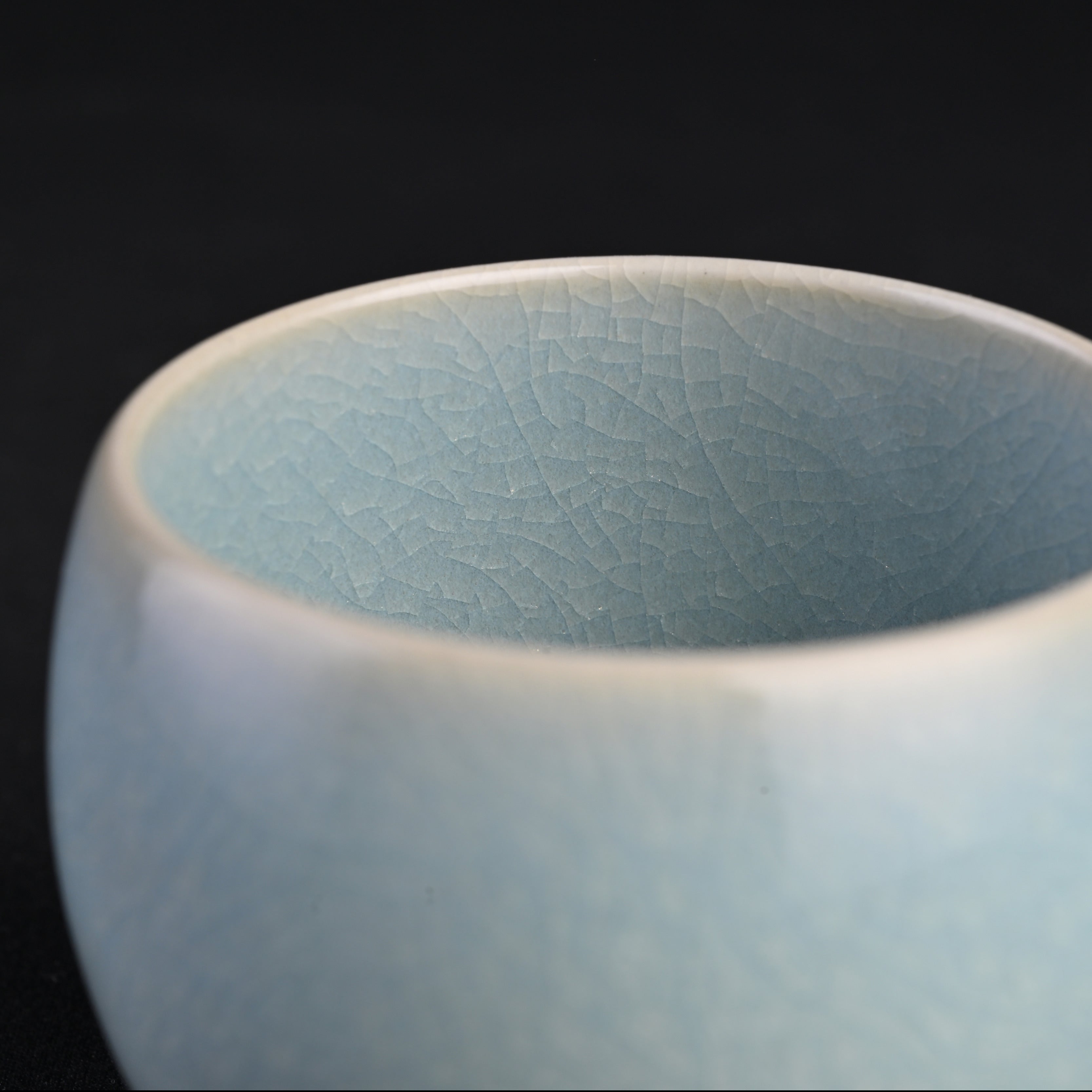 Natural Mineral Sky-Blue Glaze Fully Handmade Single Cup