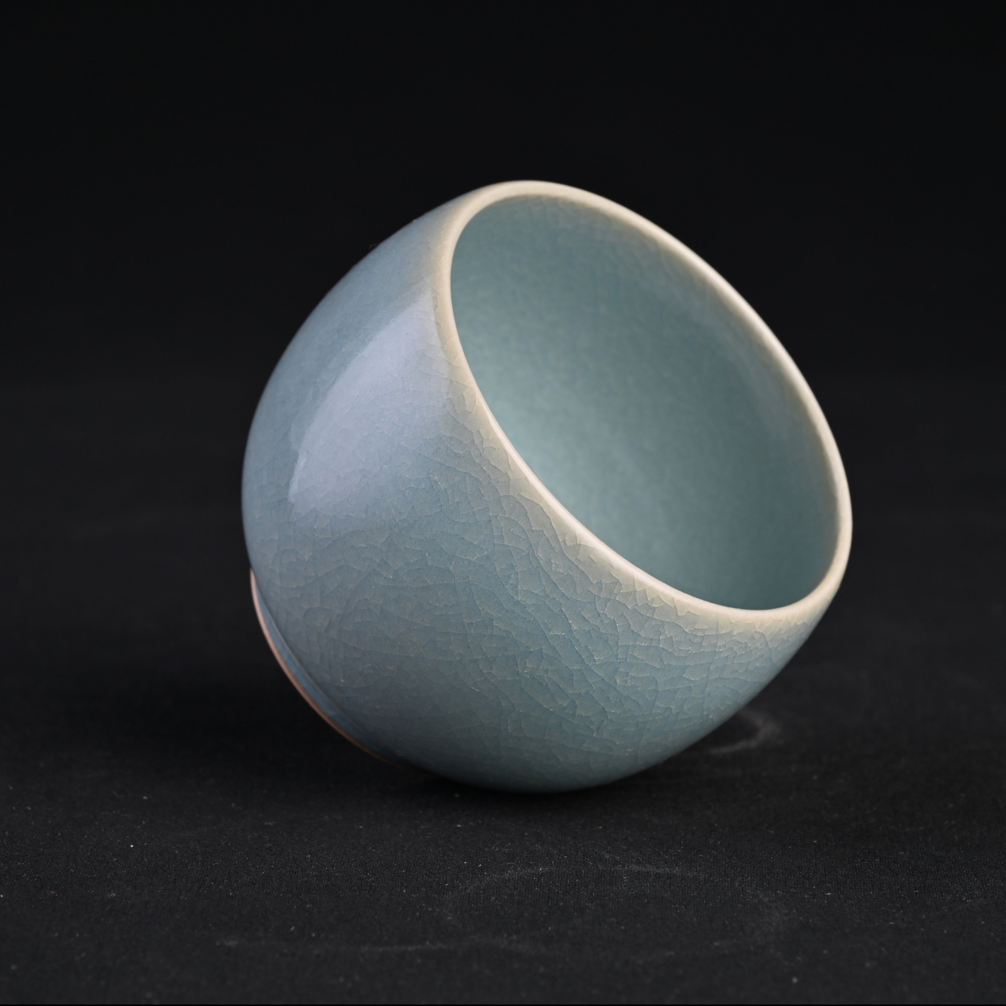 Natural Mineral Sky-Blue Glaze Fully Handmade Single Cup