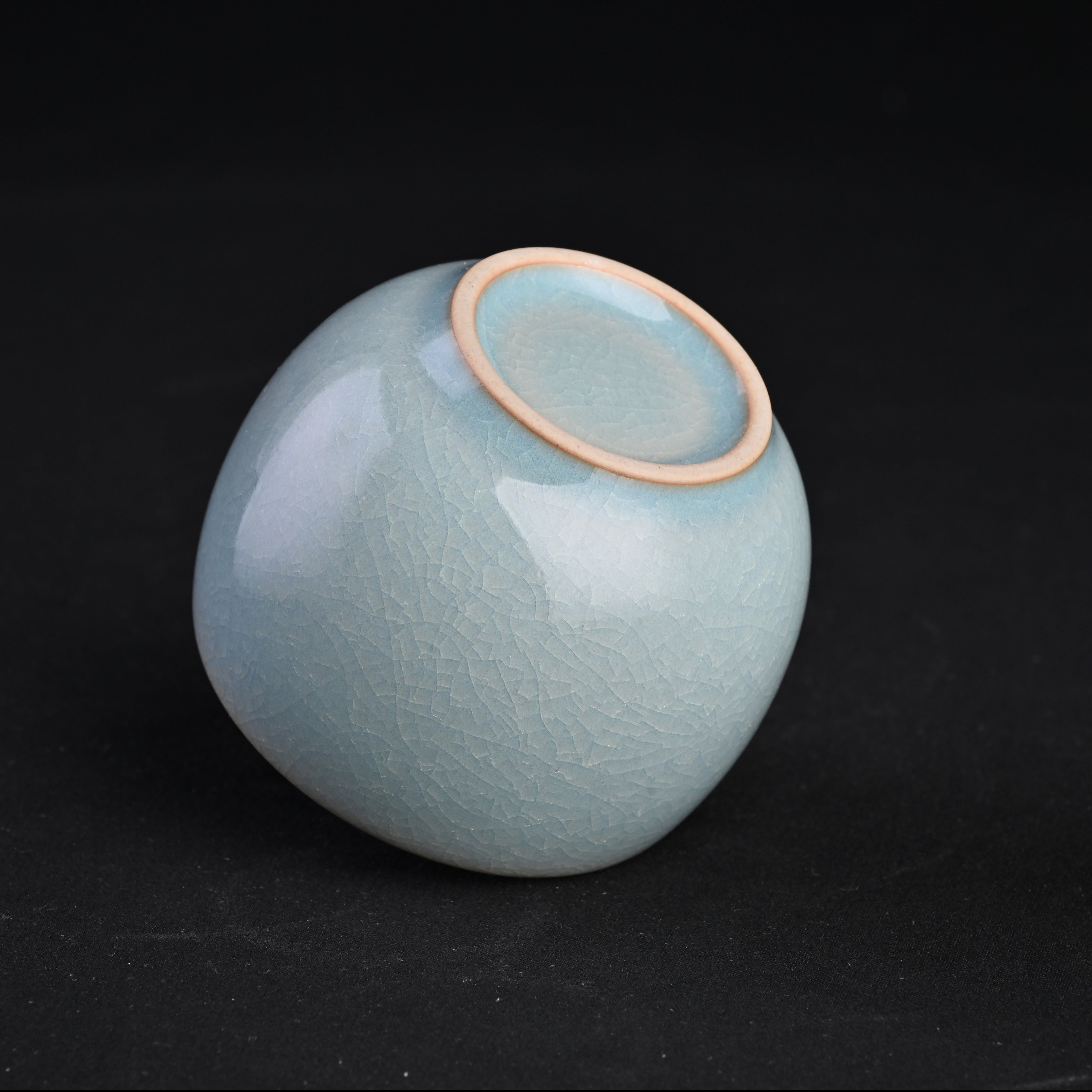 Natural Mineral Sky-Blue Glaze Fully Handmade Single Cup