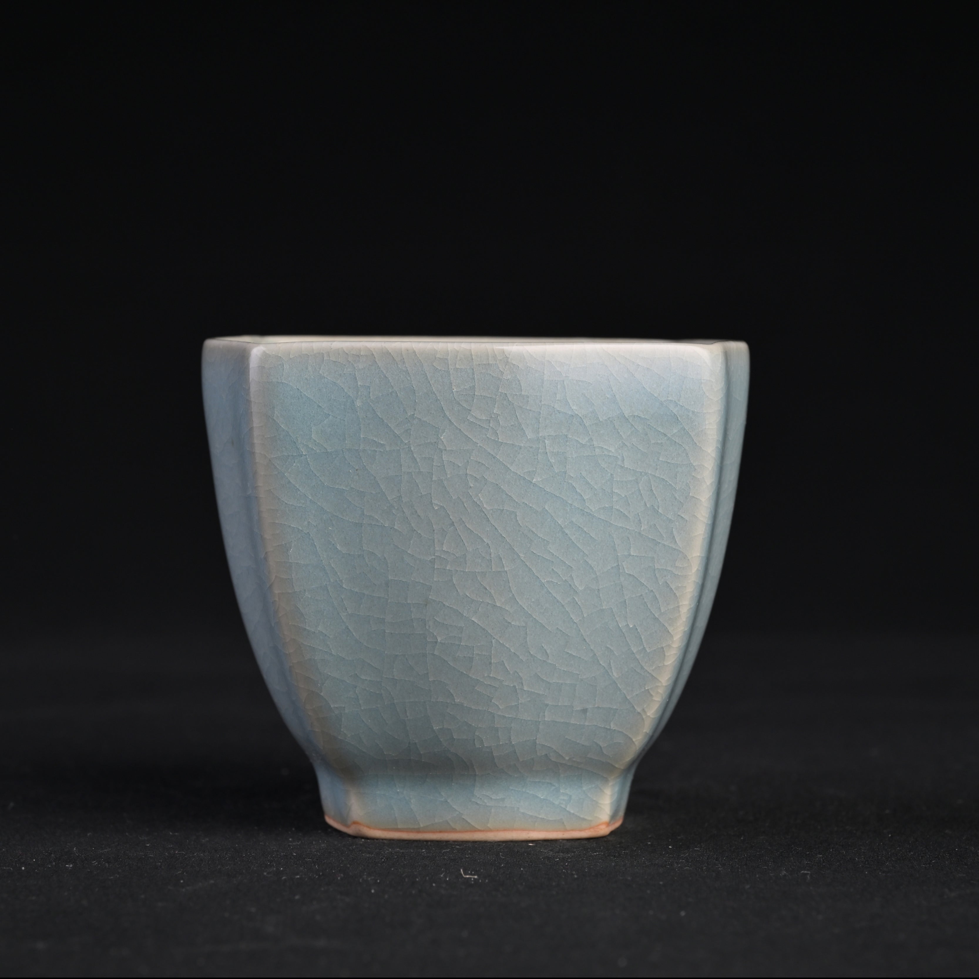 Natural Mineral Sky-Blue Glaze Square Cup