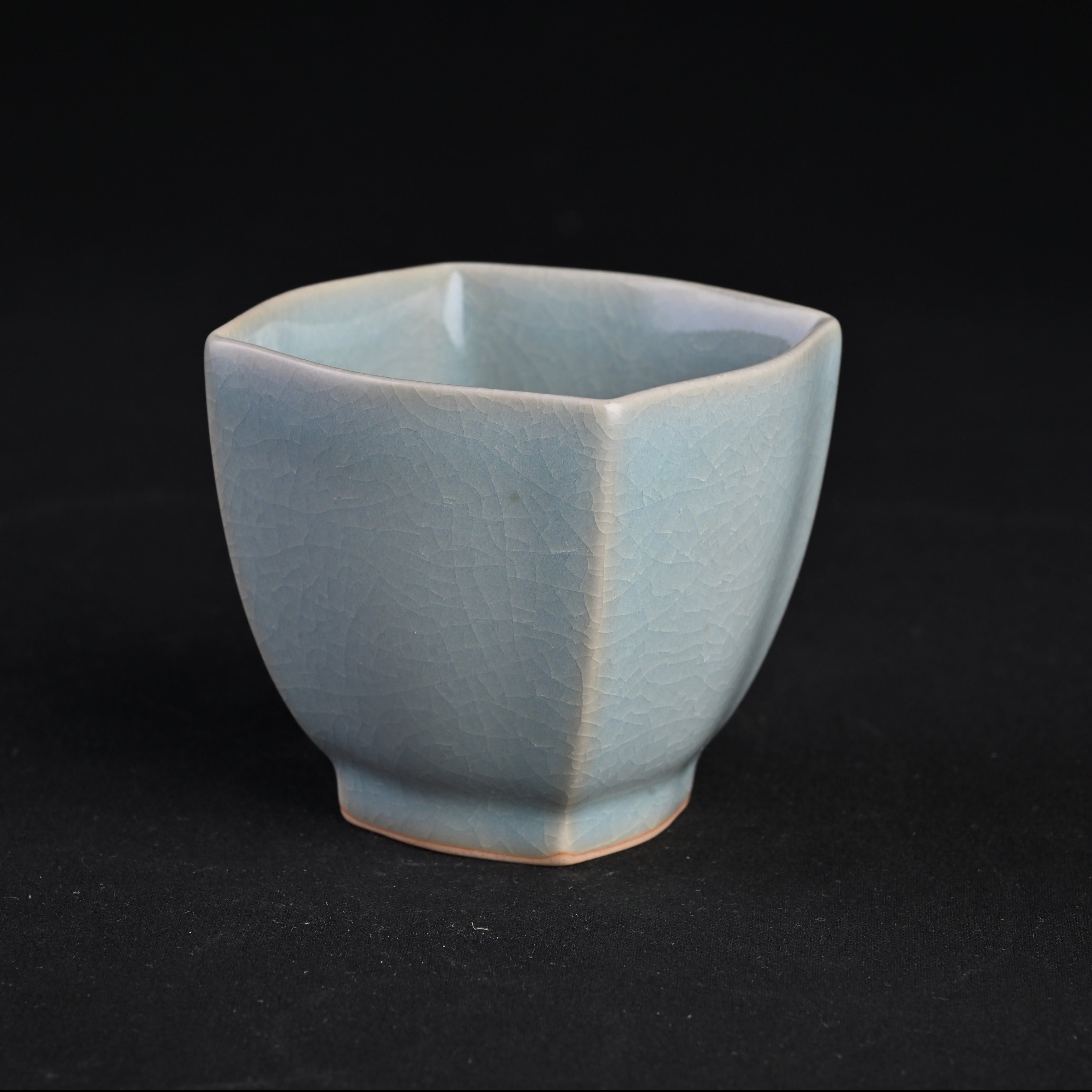 Natural Mineral Sky-Blue Glaze Square Cup