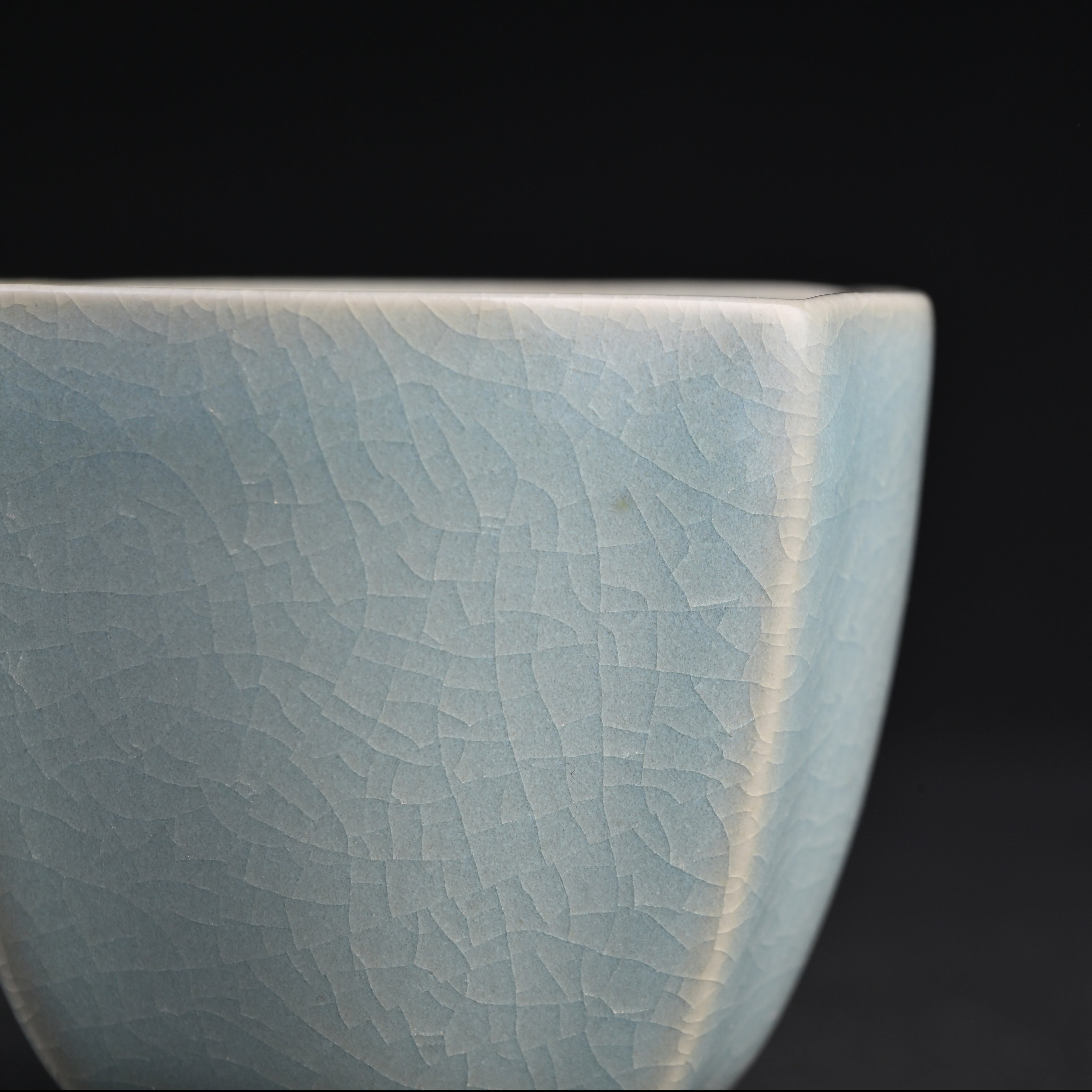 Natural Mineral Sky-Blue Glaze Square Cup
