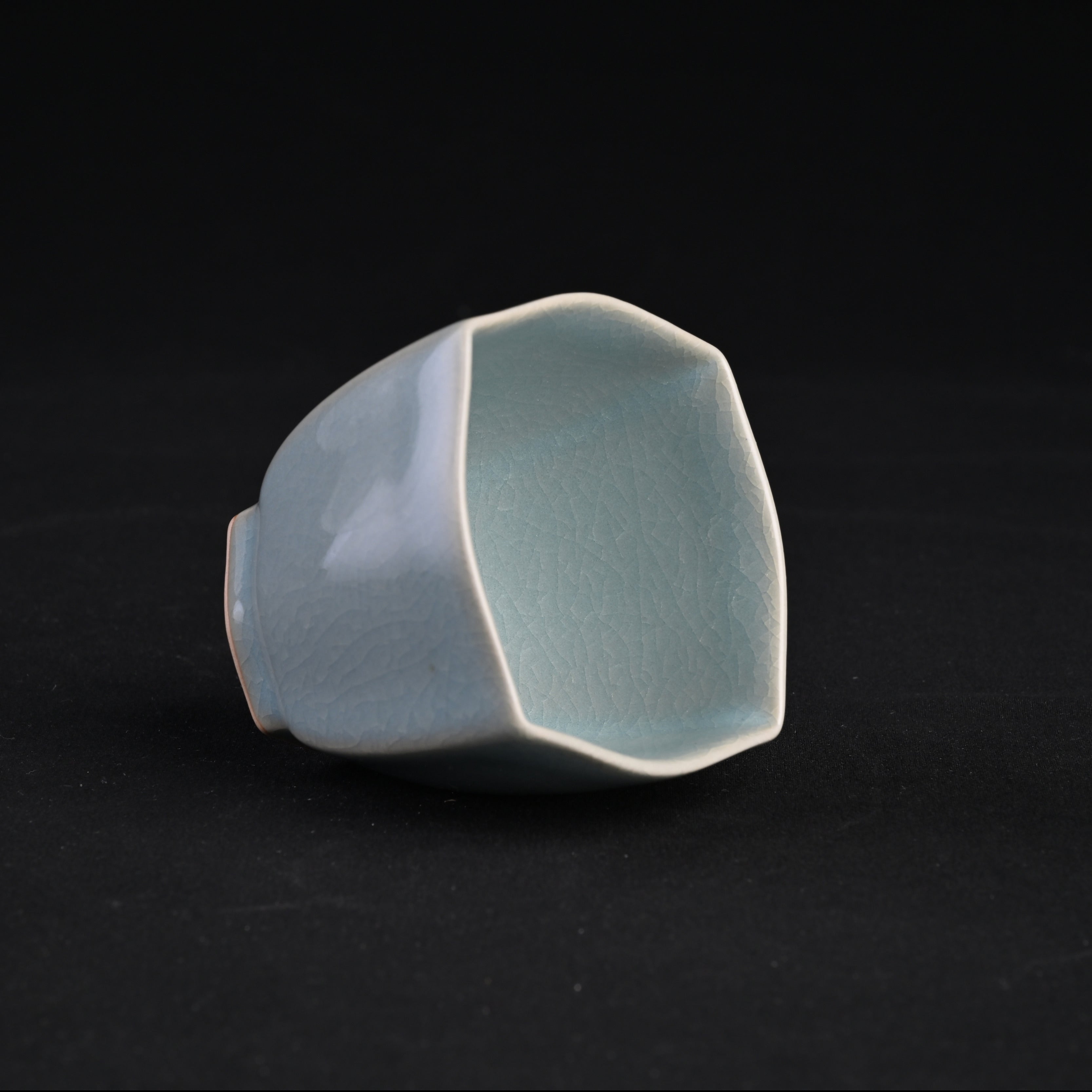 Natural Mineral Sky-Blue Glaze Square Cup
