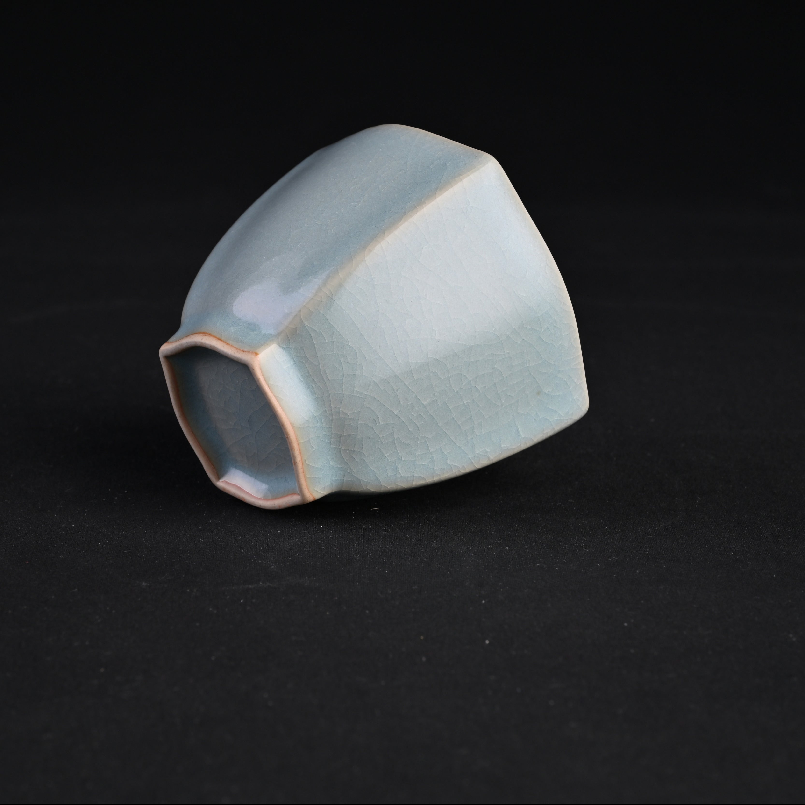 Natural Mineral Sky-Blue Glaze Square Cup