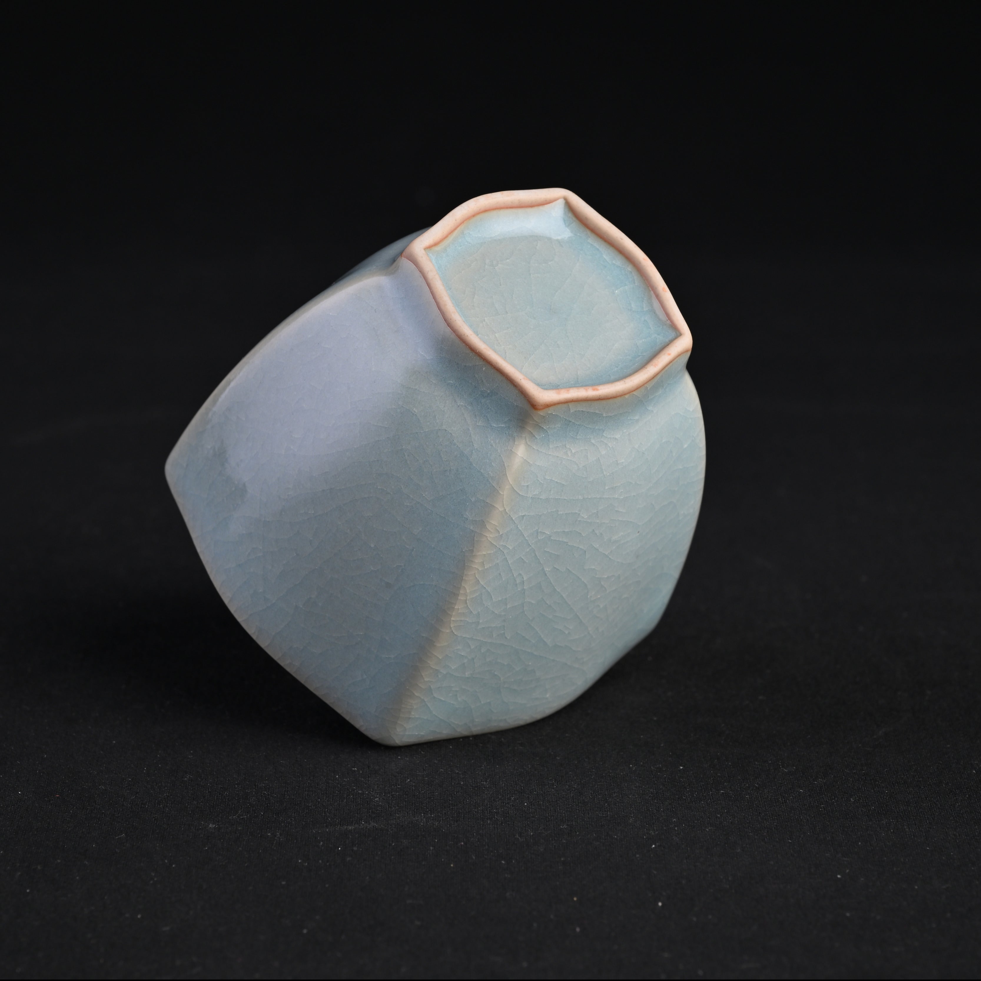 Natural Mineral Sky-Blue Glaze Square Cup