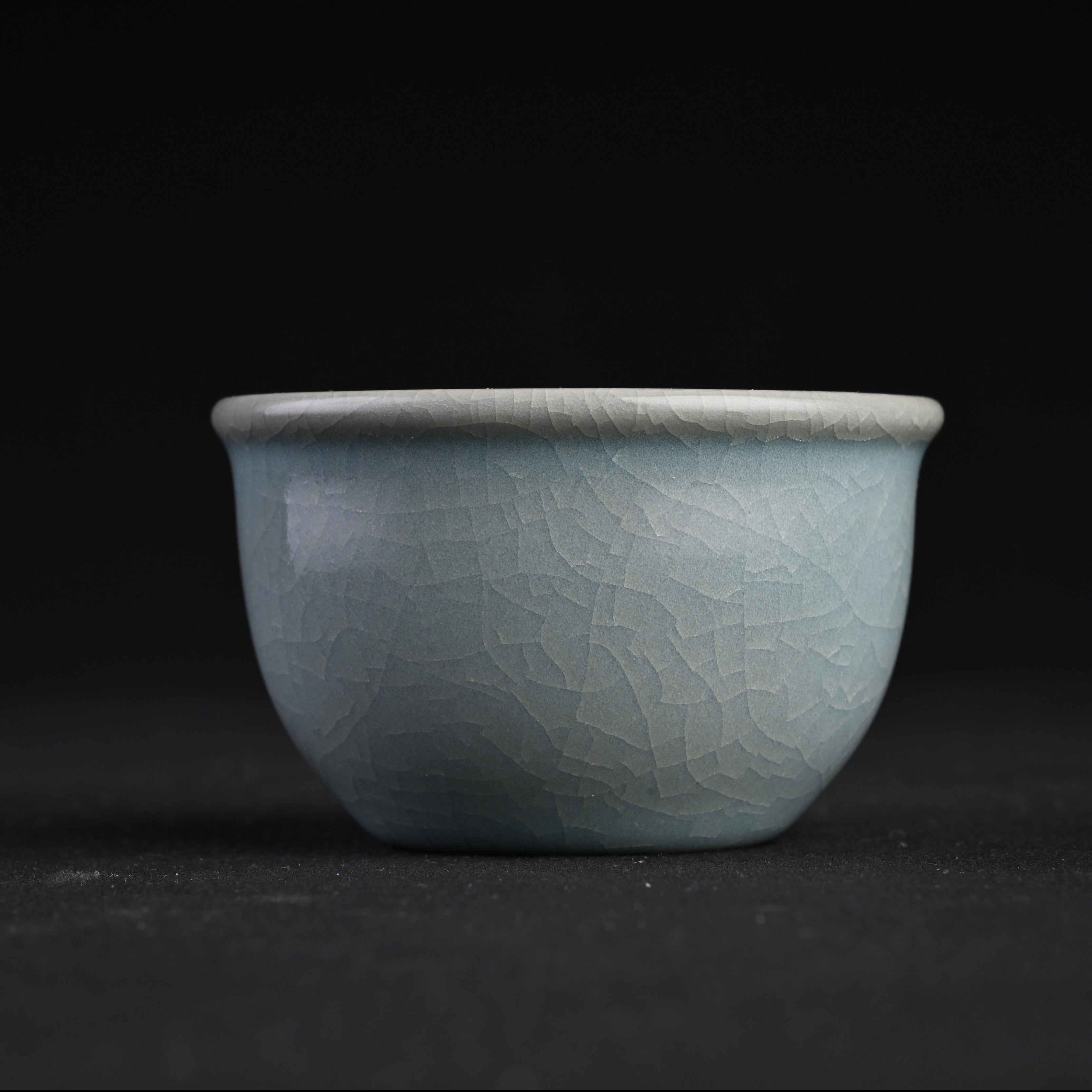 Natural Mineral Sky-Blue Glaze Handmade “Fuku Jar” Cup
