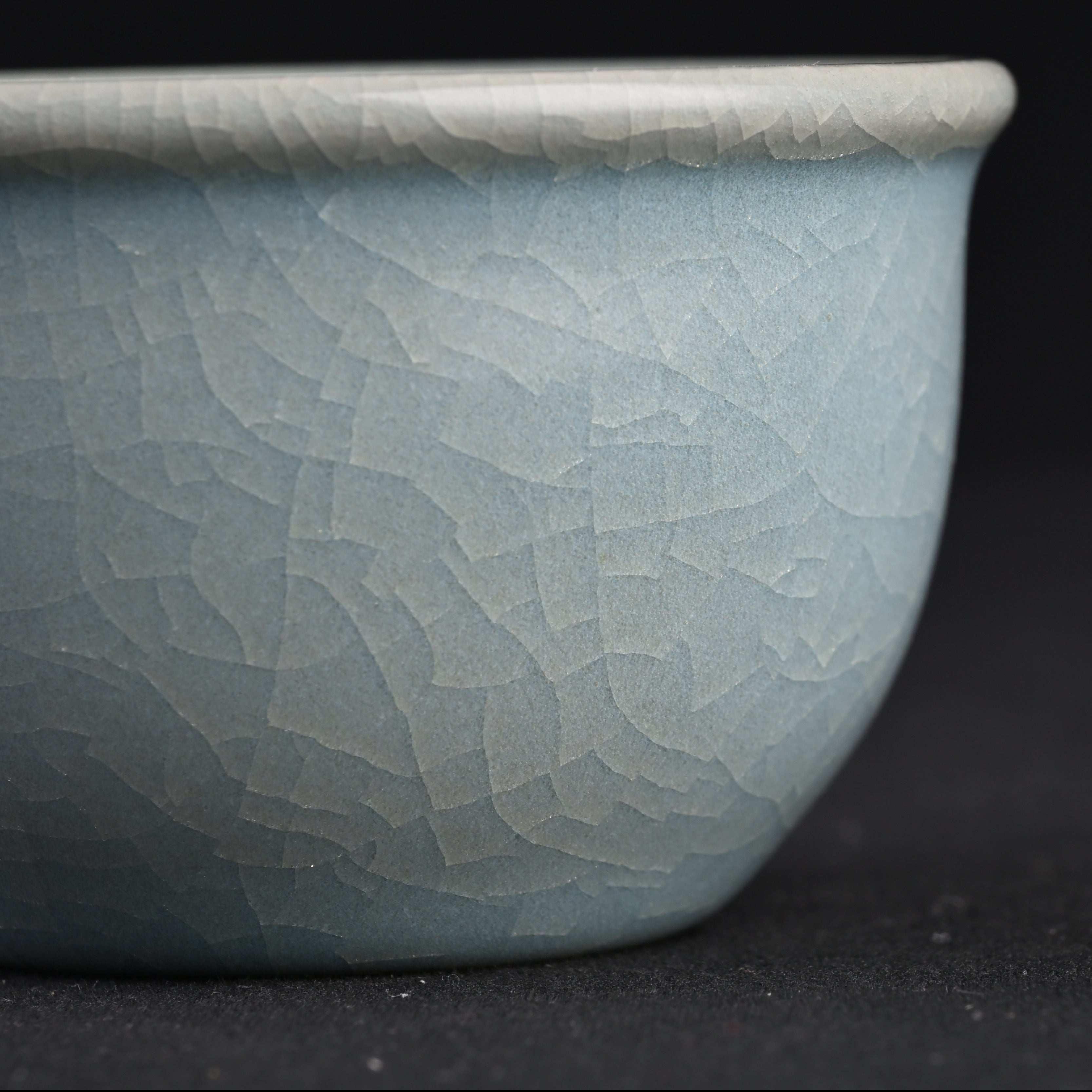 Natural Mineral Sky-Blue Glaze Handmade “Fuku Jar” Cup