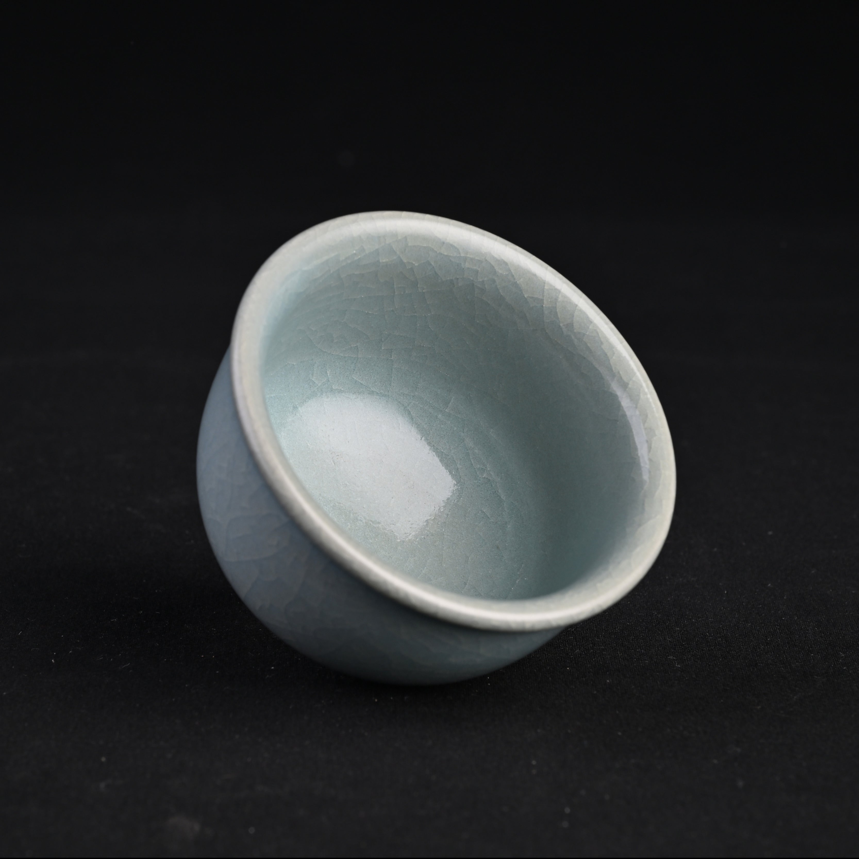 Natural Mineral Sky-Blue Glaze Handmade “Fuku Jar” Cup