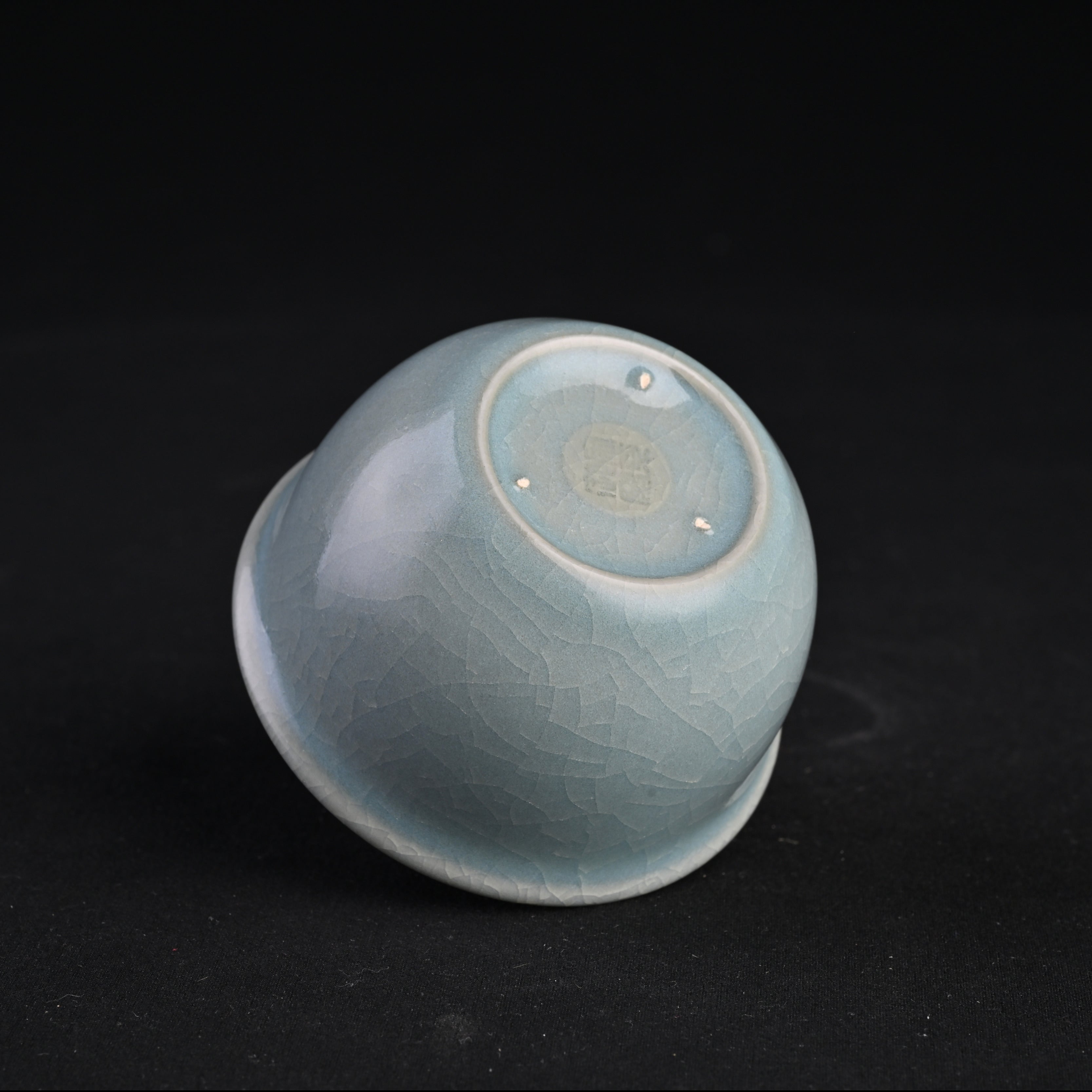 Natural Mineral Sky-Blue Glaze Handmade “Fuku Jar” Cup