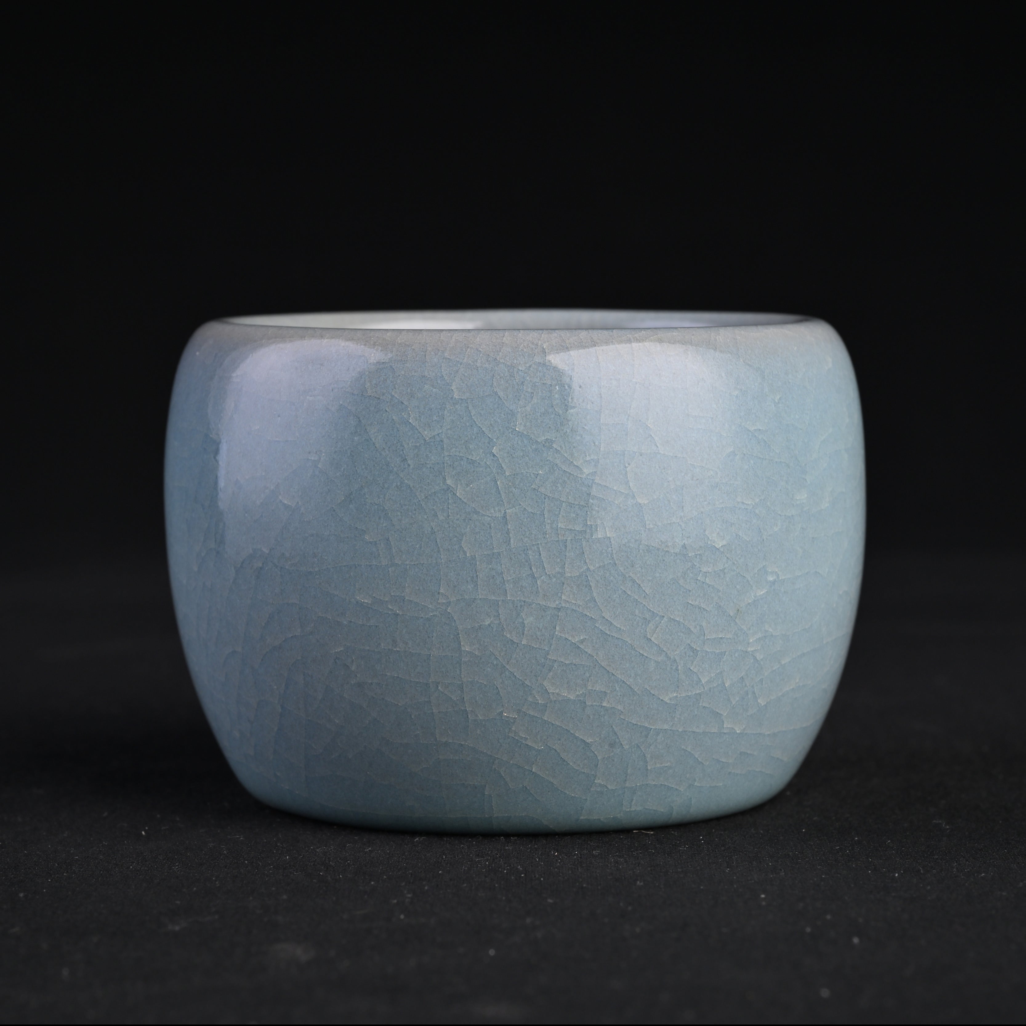 Natural Mineral Sky-Blue Glaze Dragon Egg Cup